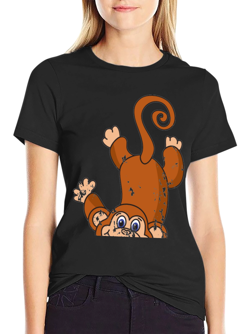 Upside Down Monkey Graphic Tee