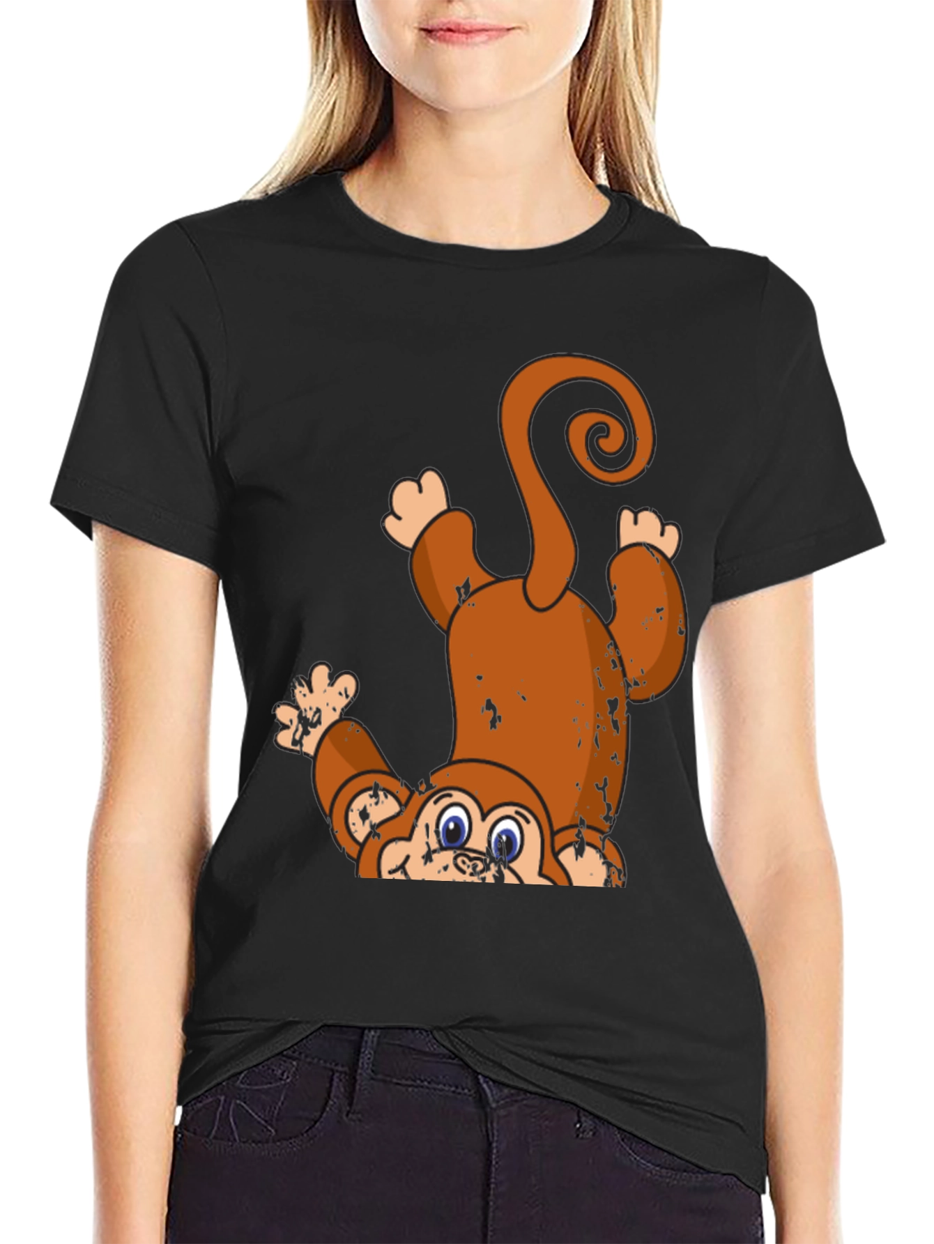 Upside Down Monkey Graphic Tee