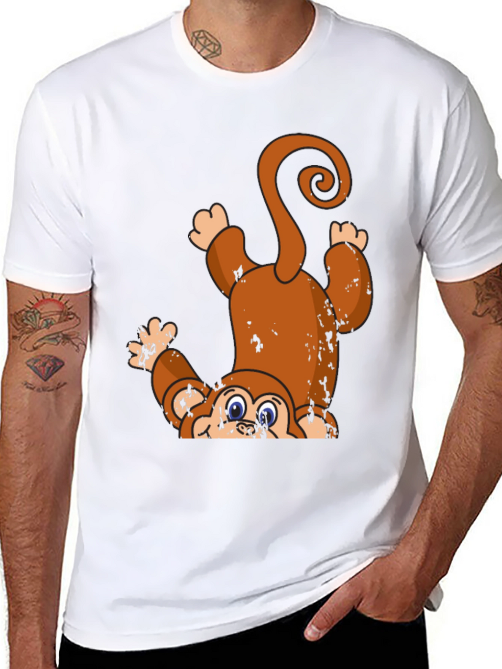 Upside Down Monkey Graphic Tee