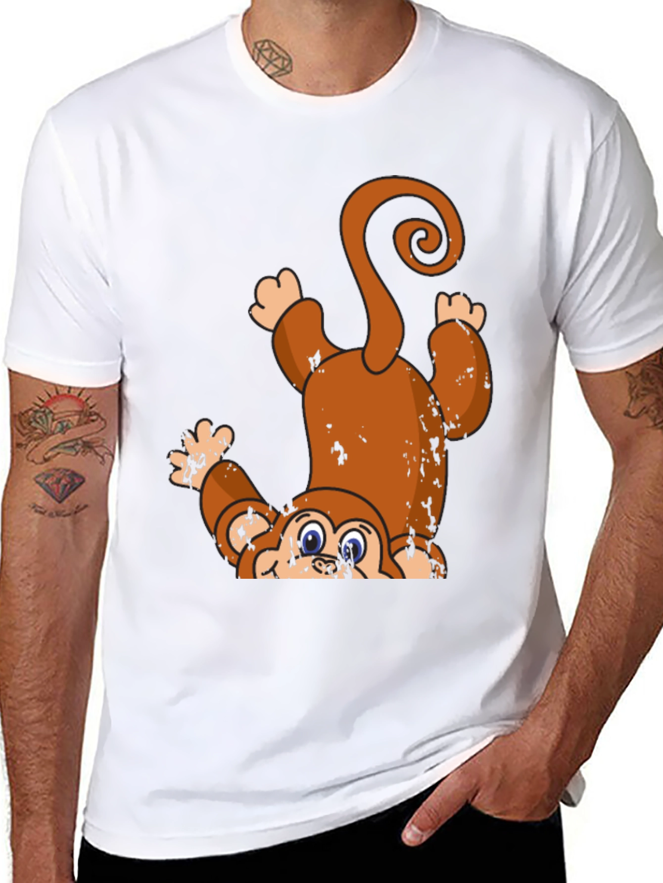 Upside Down Monkey Graphic Tee