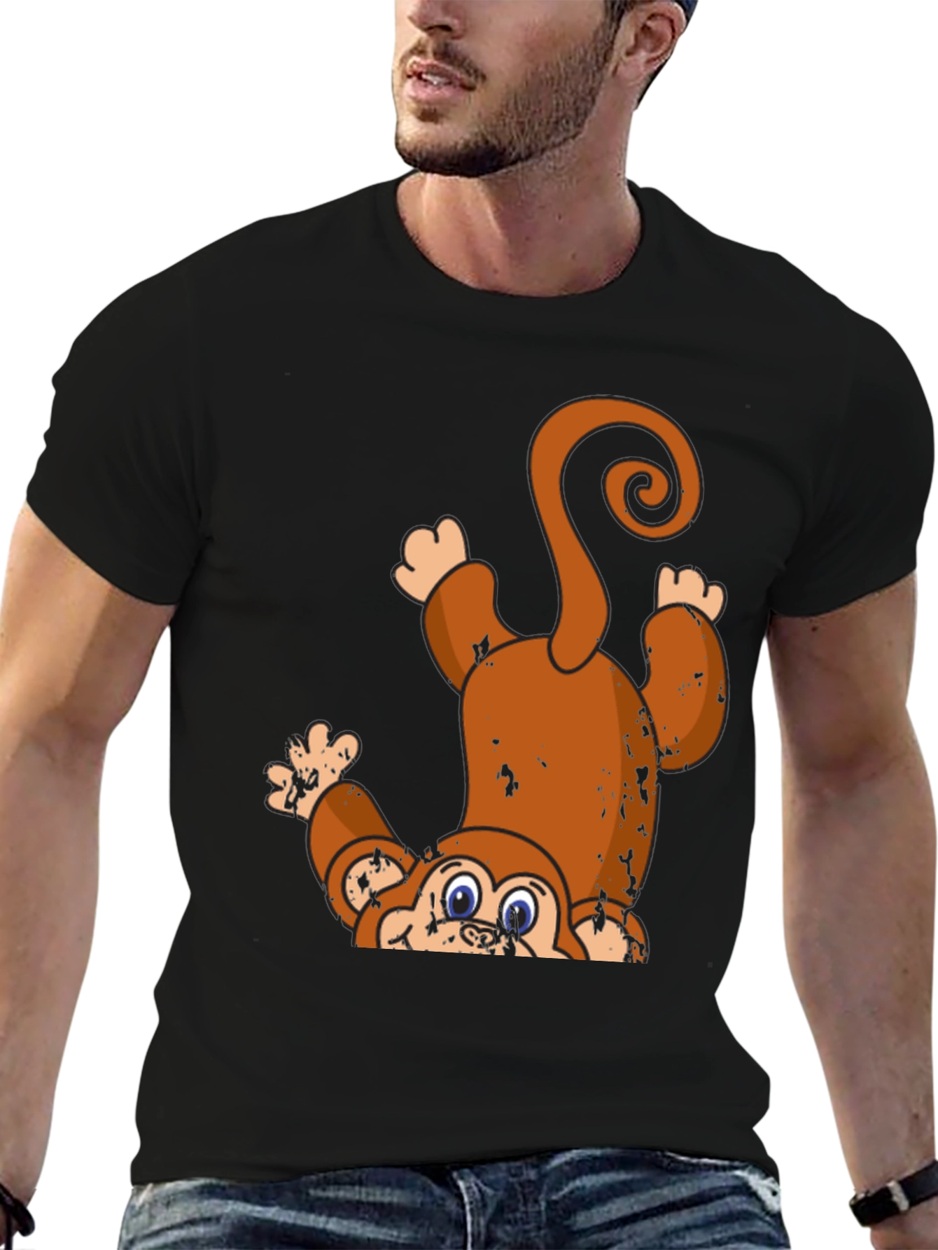 Upside Down Monkey Graphic Tee