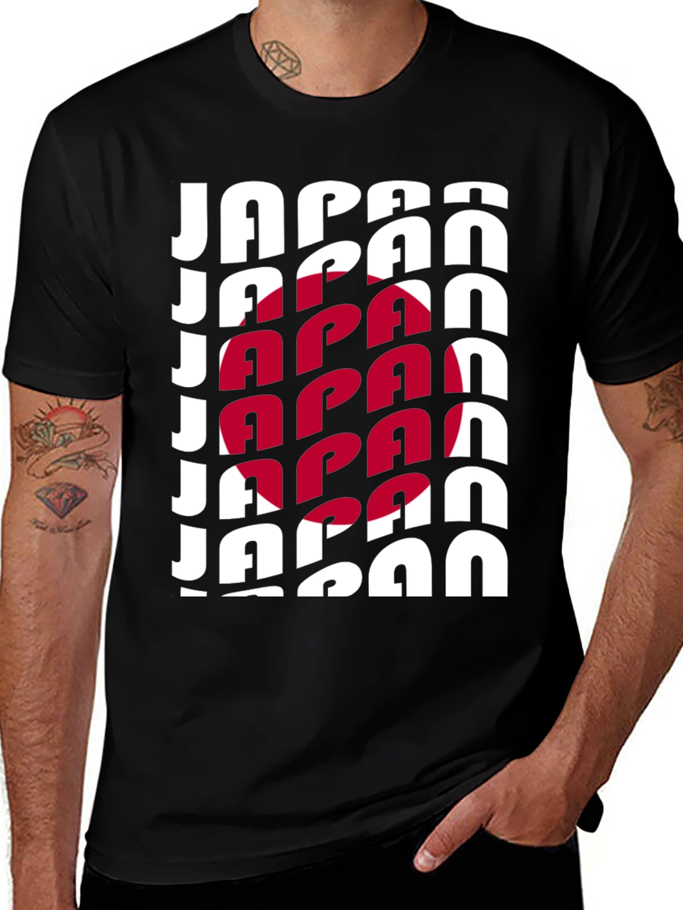 Japan Flag Graphic Tee - Black Unisex T-Shirt
