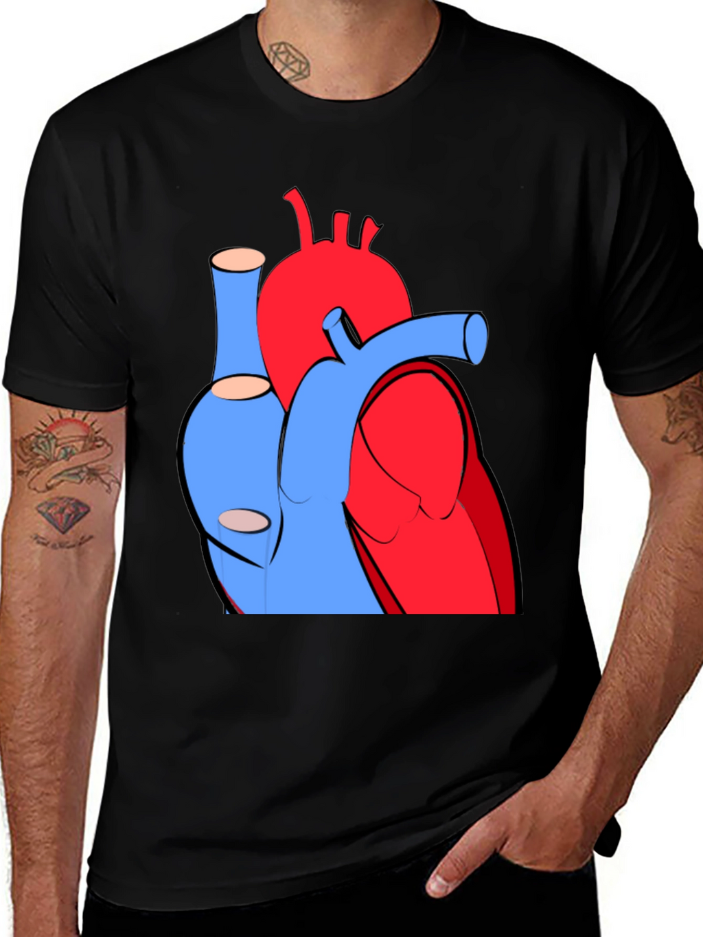 Anatomical Heart Graphic Tee - Cool Medical Shirt