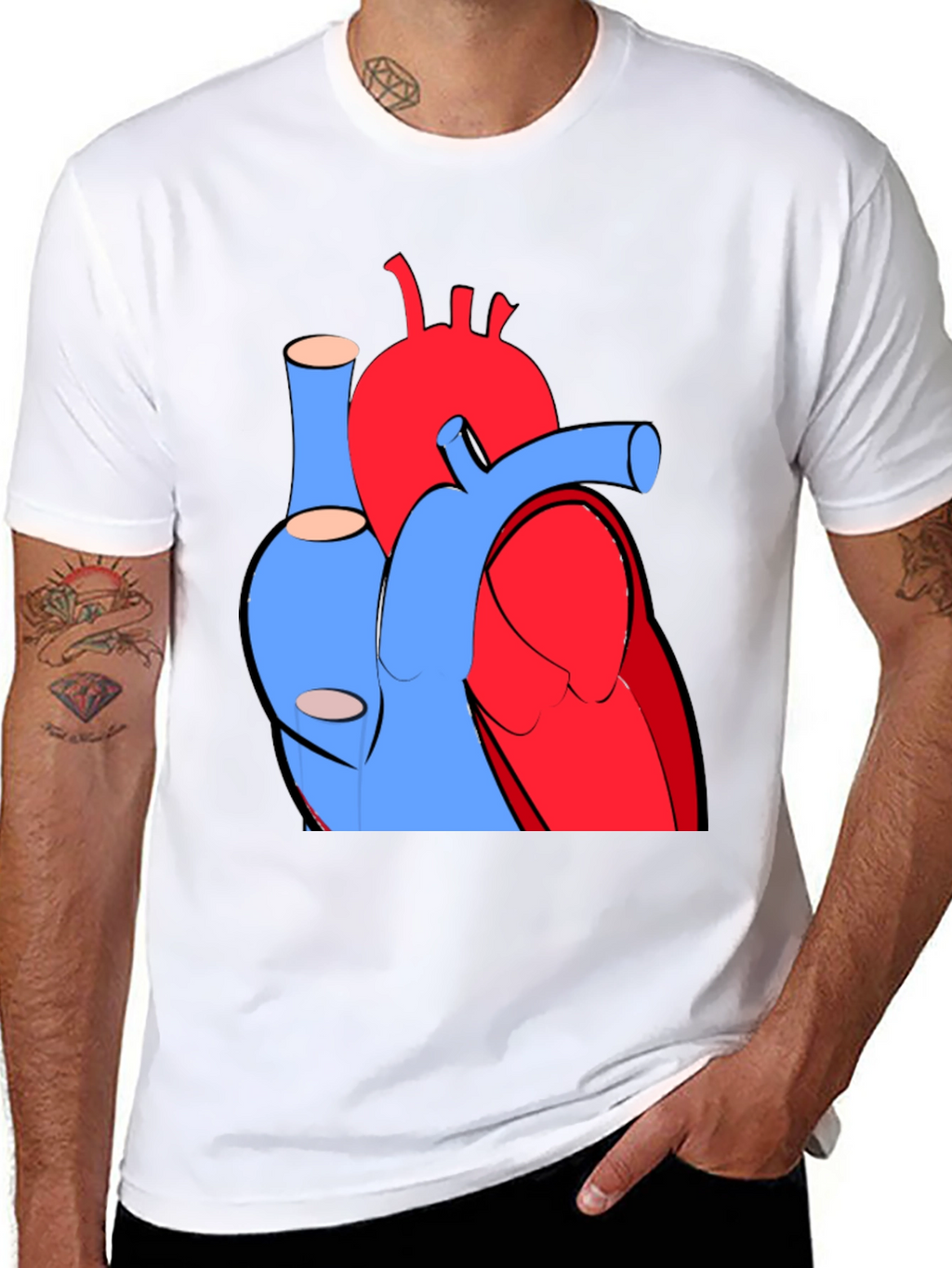 Anatomical Heart Graphic Tee - Cool Medical Shirt