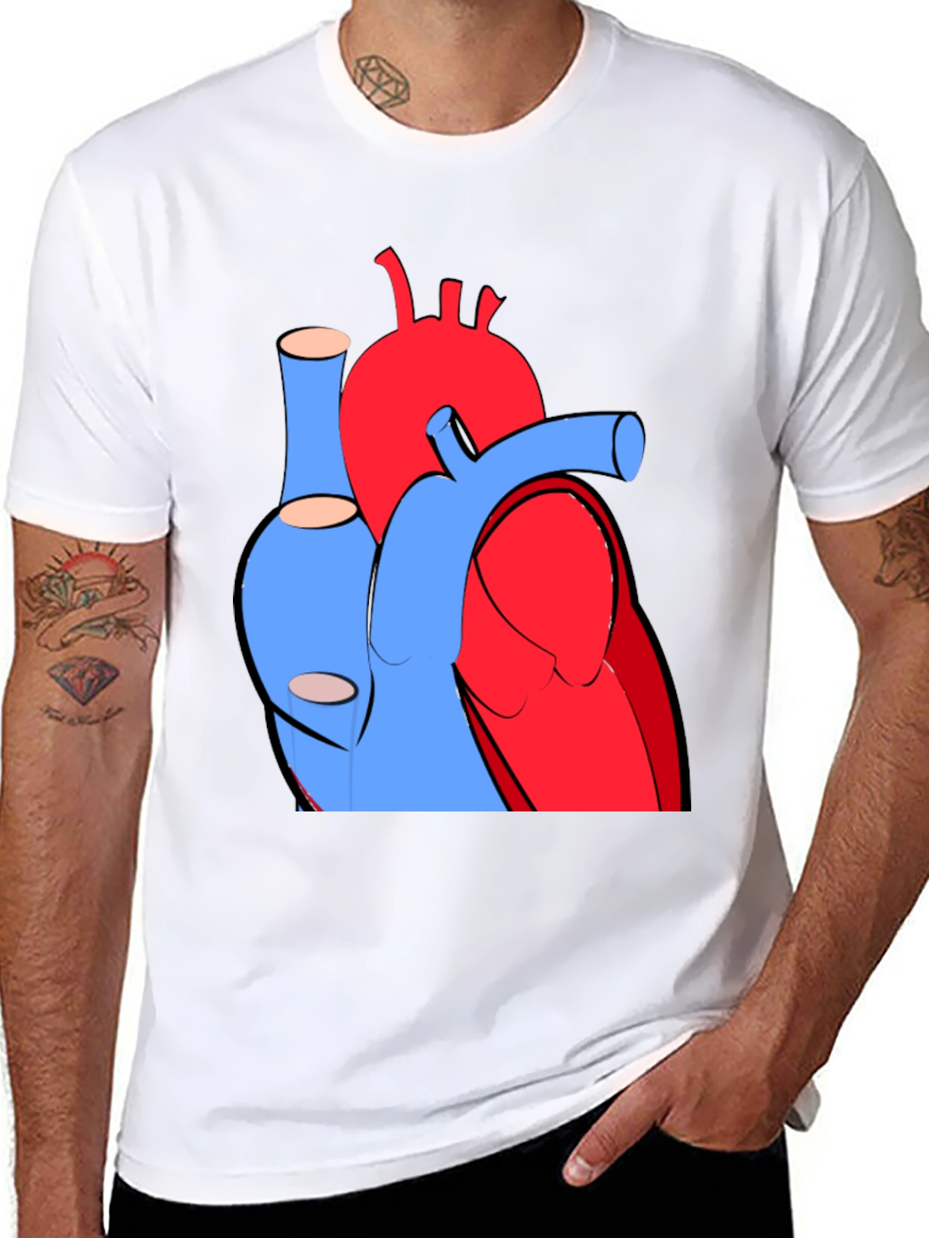 Anatomical Heart Graphic Tee - Cool Medical Shirt