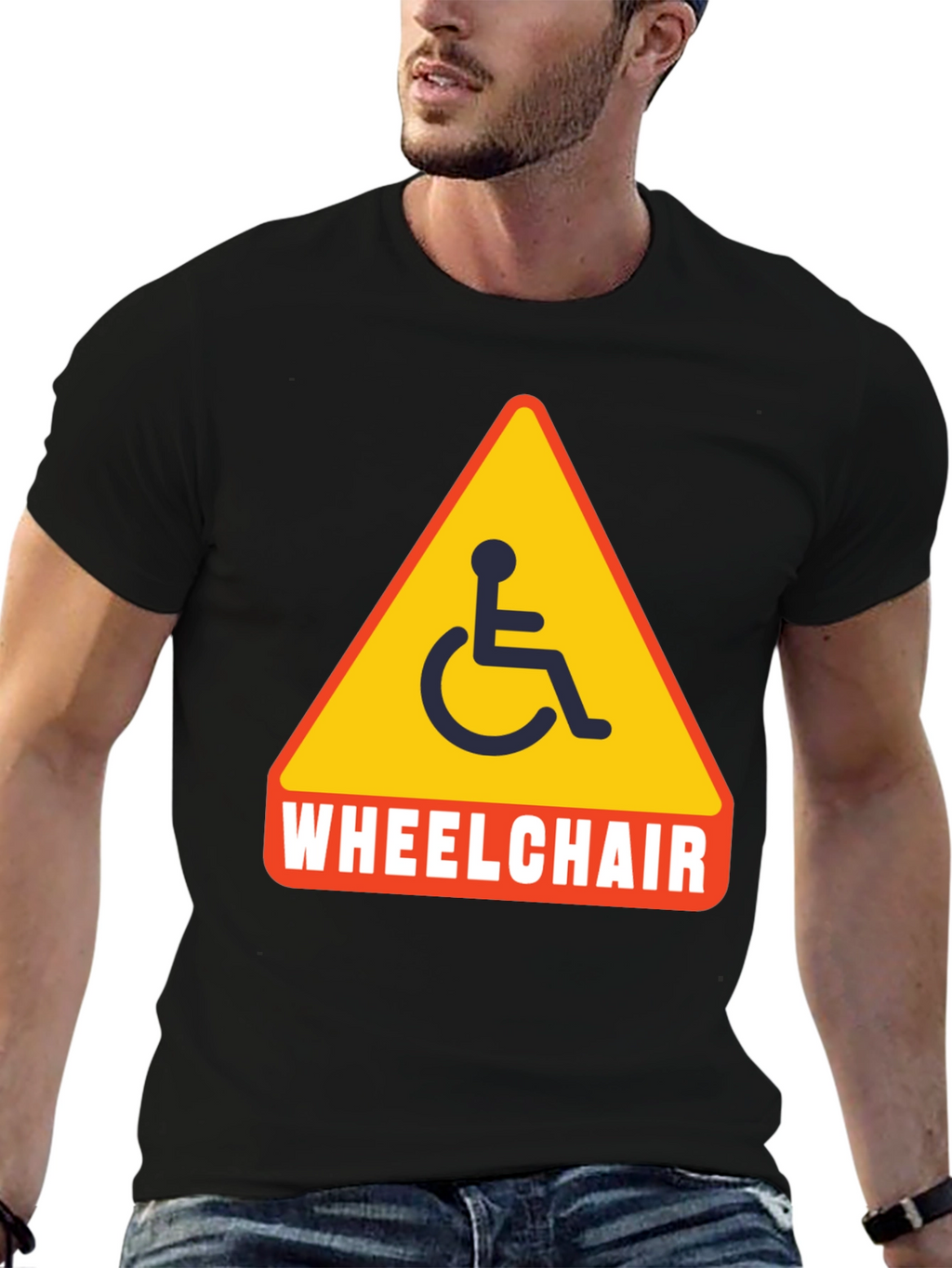 Wheelchair Sign Graphic T-Shirt - Unisex Black Tee