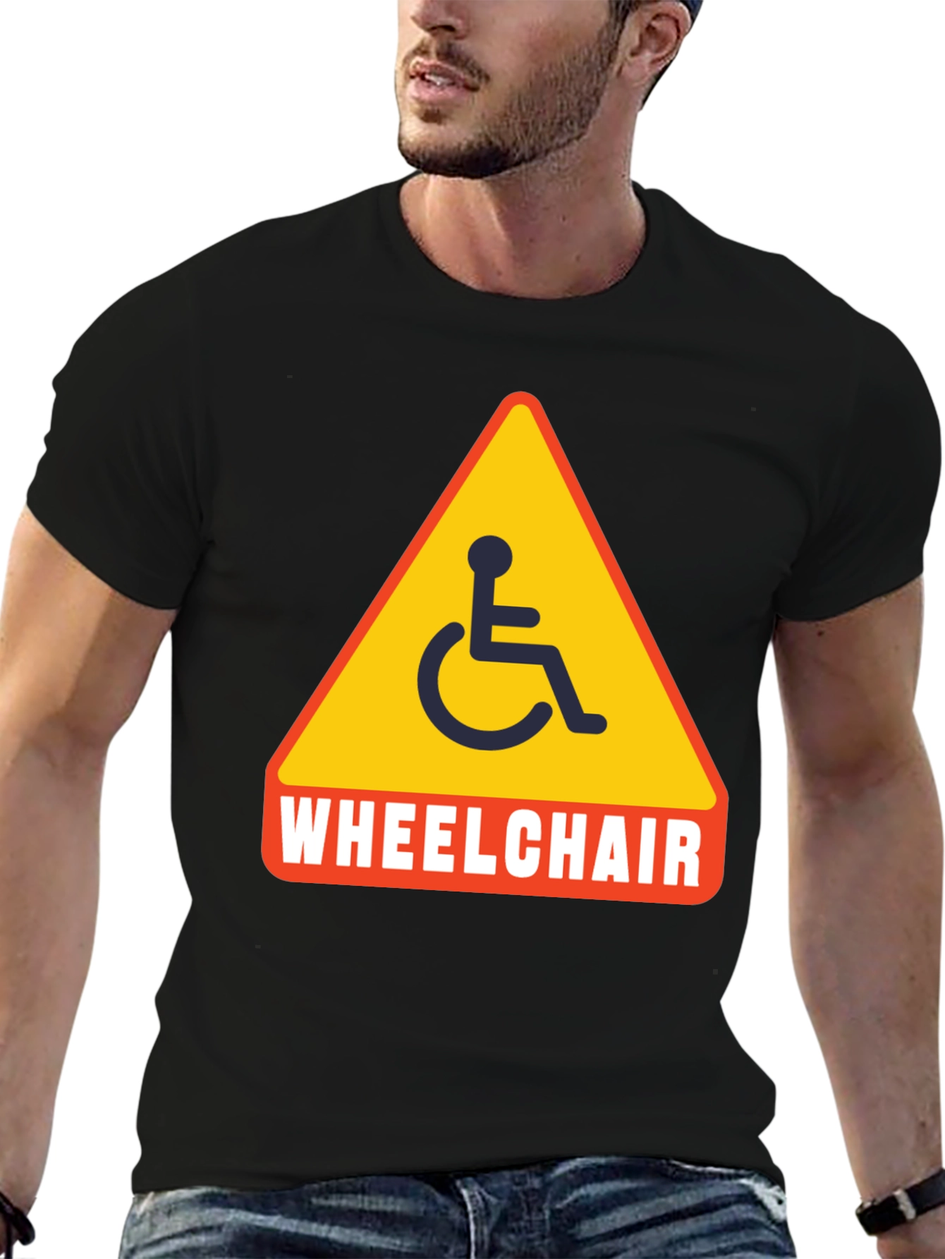 Wheelchair Sign Graphic T-Shirt - Unisex Black Tee