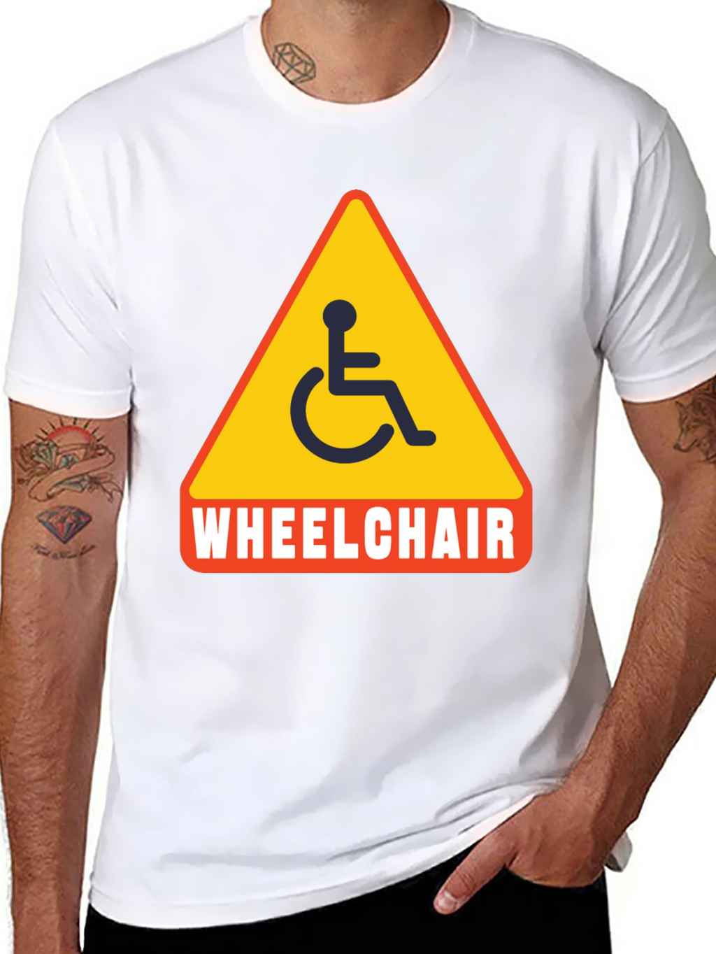 Wheelchair Sign Graphic T-Shirt - Unisex Black Tee
