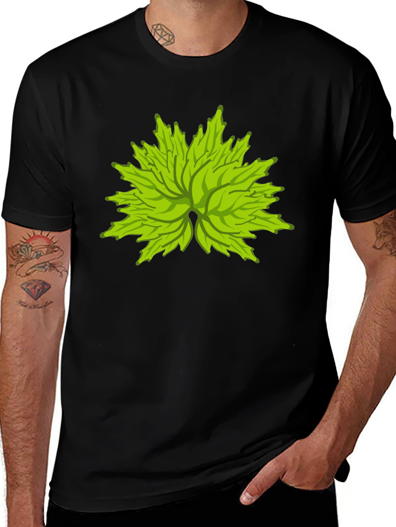 Green Leaf Burst Graphic Tee