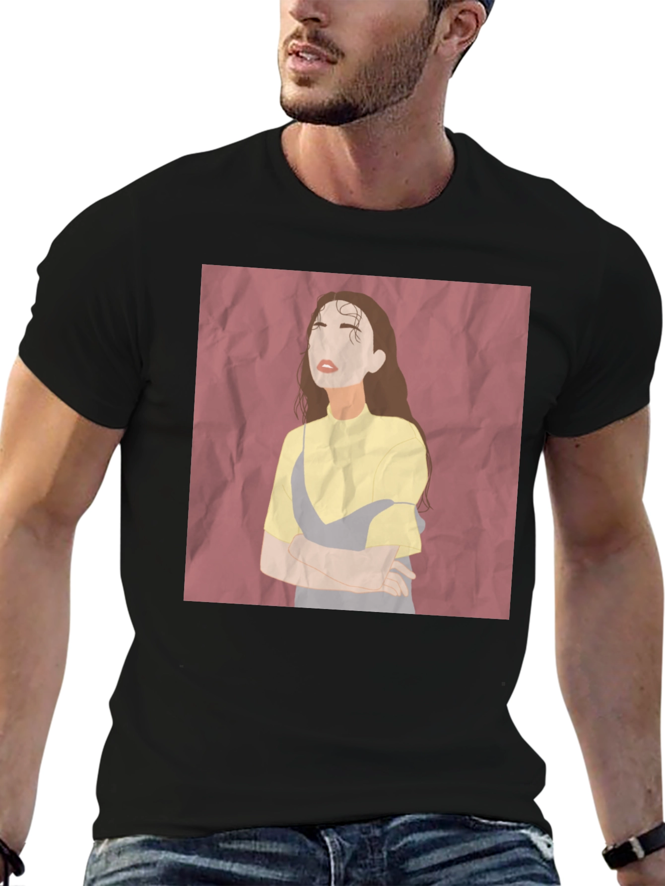 Abstract Woman Graphic Tee - Unisex Black T-Shirt