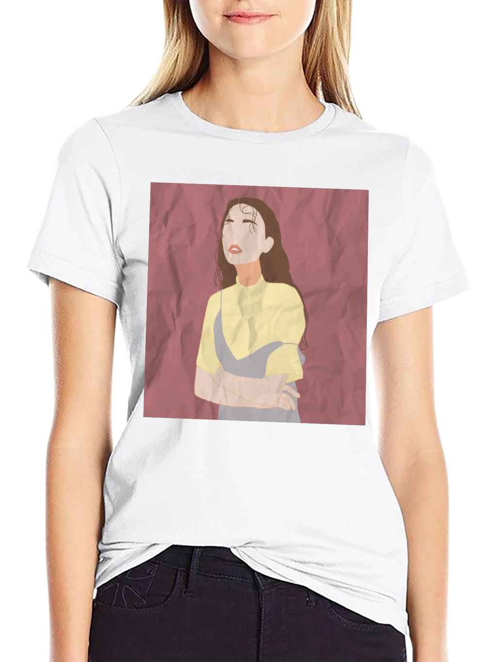 Abstract Woman Graphic Tee - Unisex Black T-Shirt
