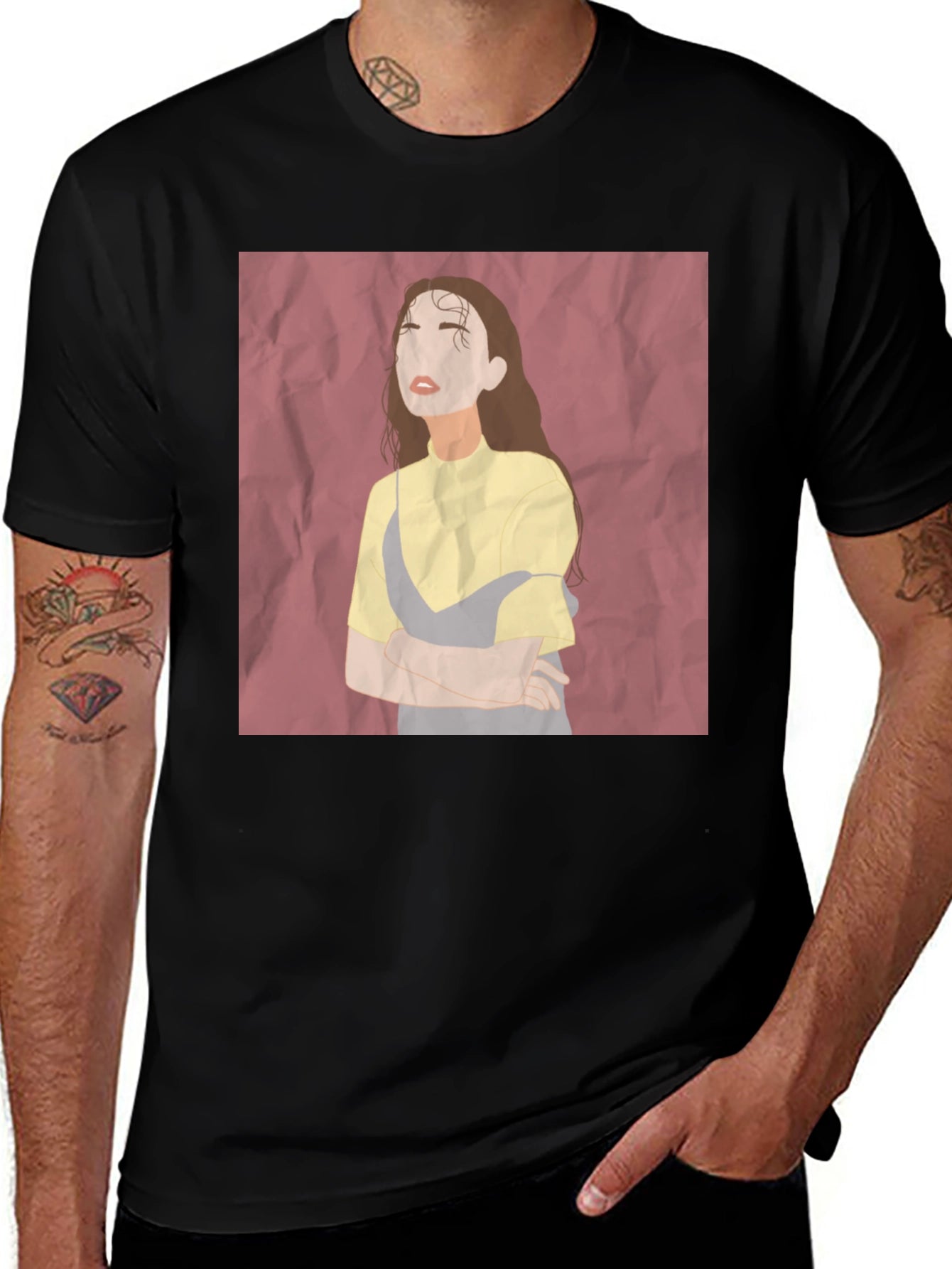 Abstract Woman Graphic Tee - Unisex Black T-Shirt