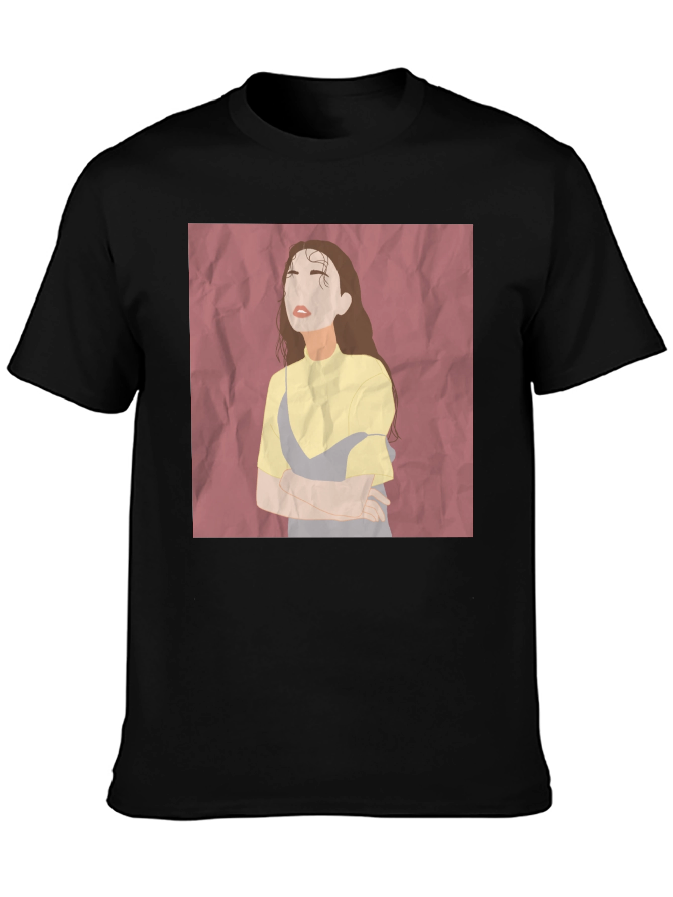 Abstract Woman Graphic Tee - Unisex Black T-Shirt