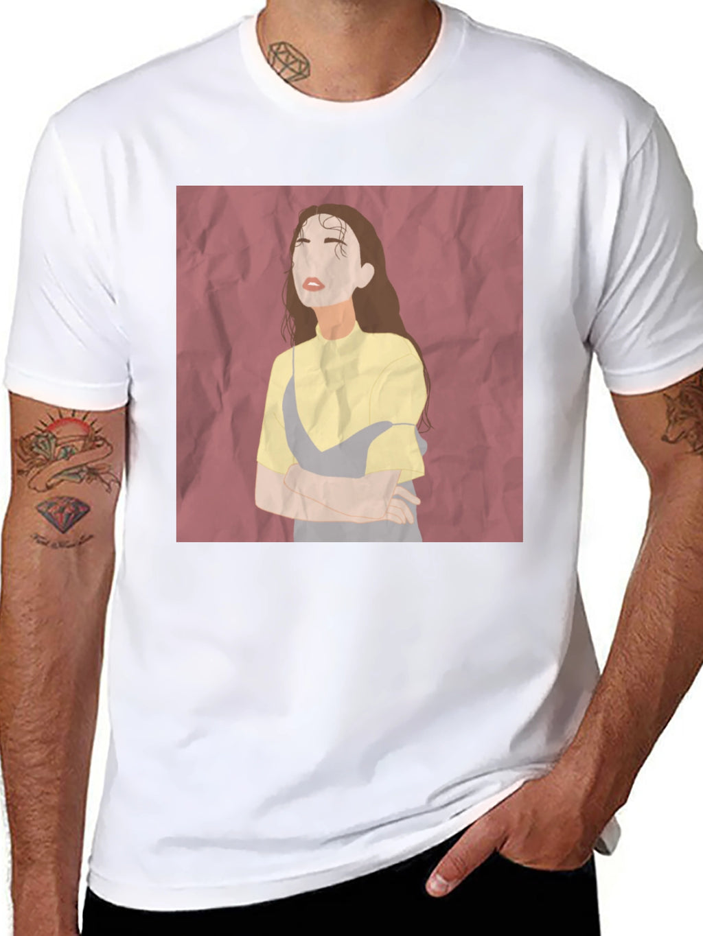 Abstract Woman Graphic Tee - Unisex Black T-Shirt
