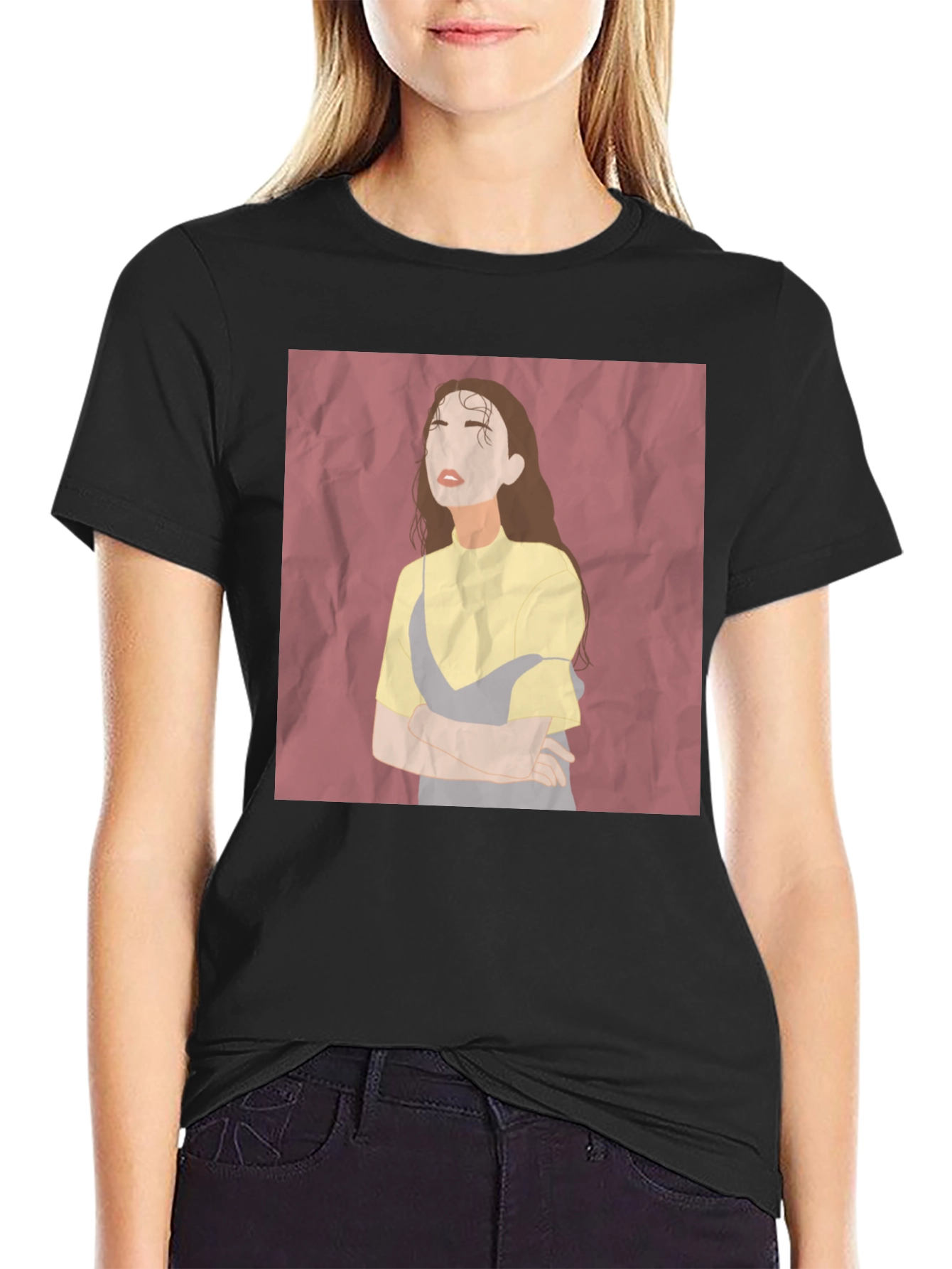 Abstract Woman Graphic Tee - Unisex Black T-Shirt