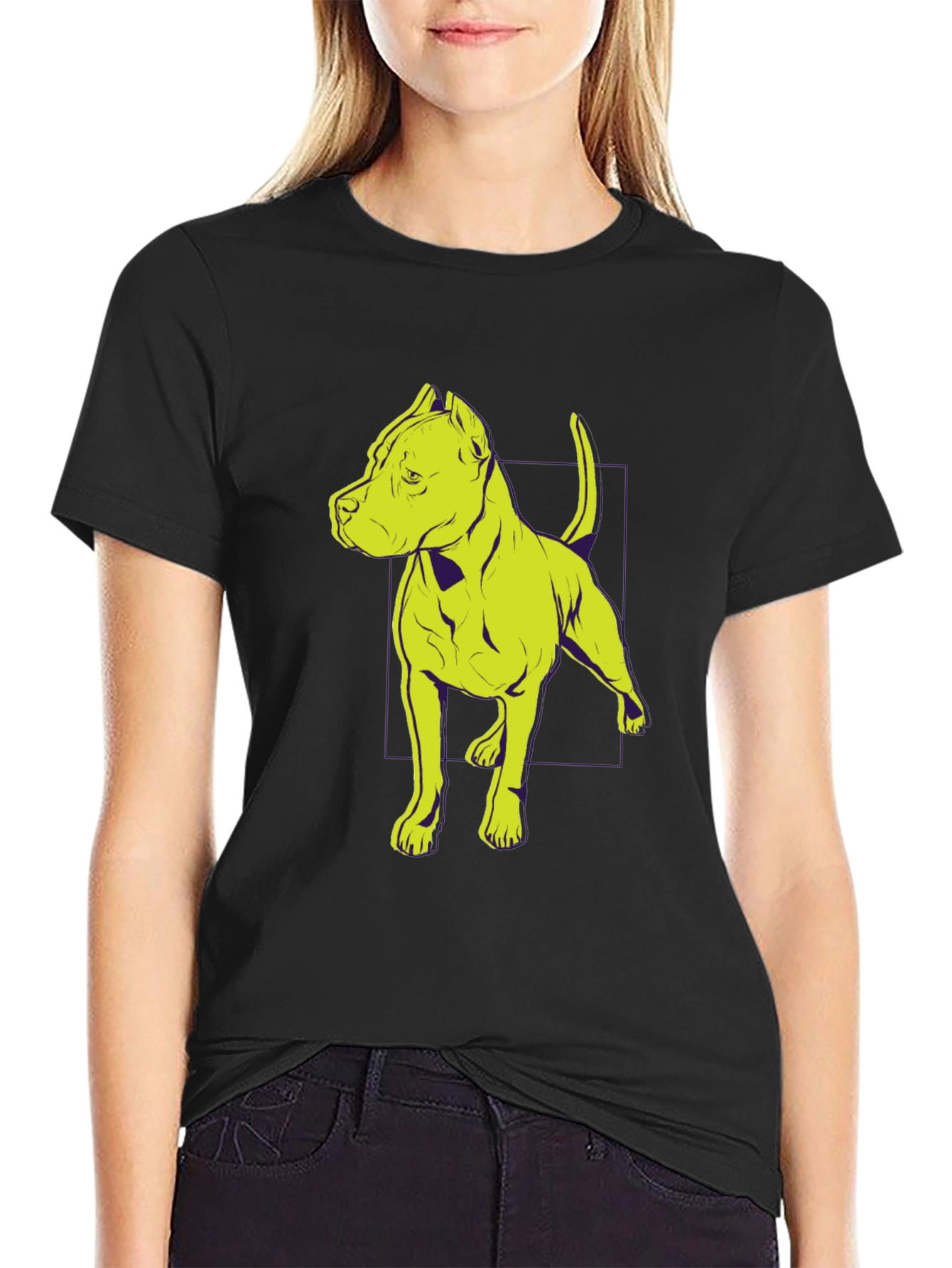 Cool Dog Graphic T-Shirt - Black Crew Neck Tee