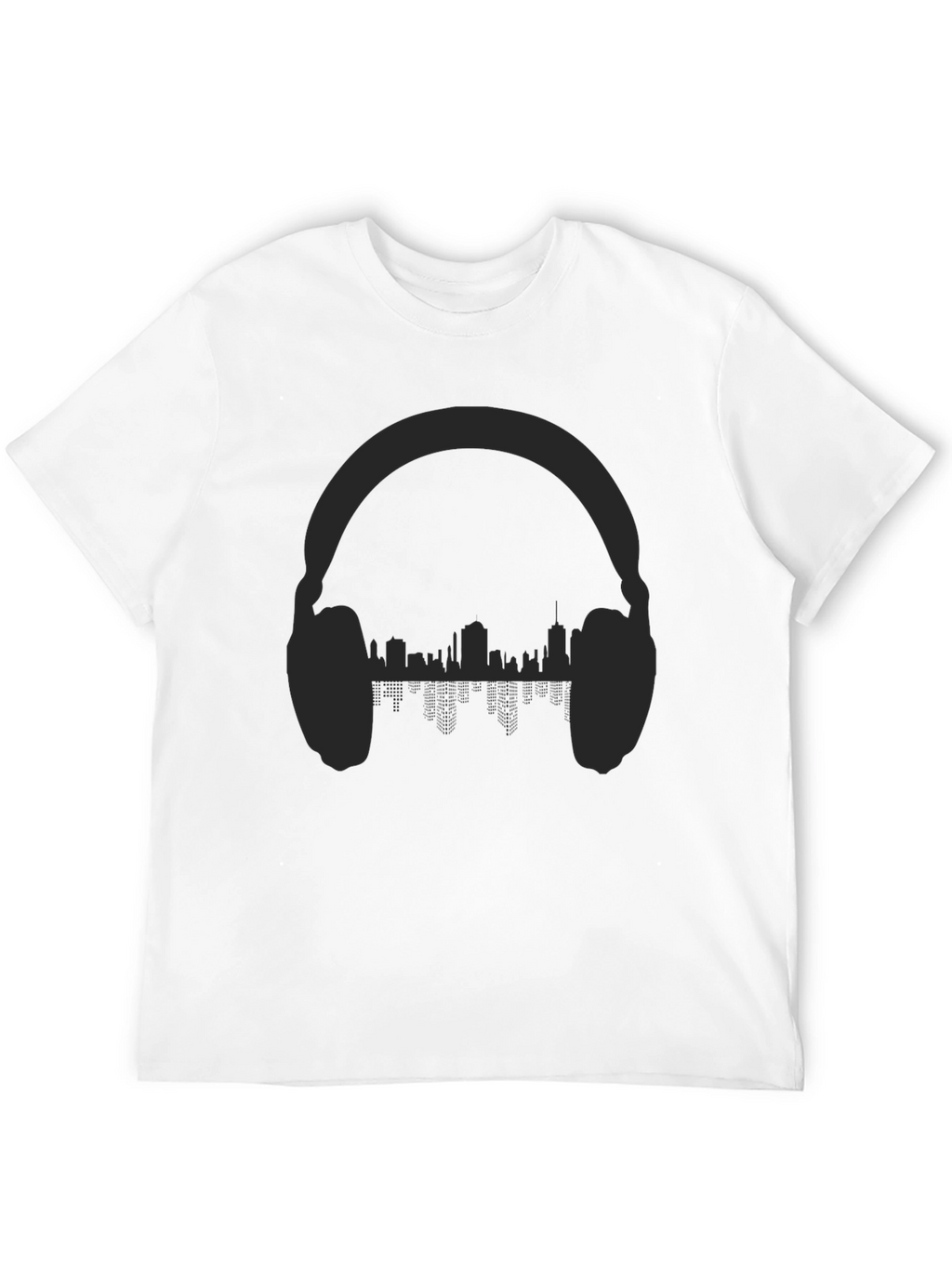 Urban Beats Tee - Headphones & Cityscape Design