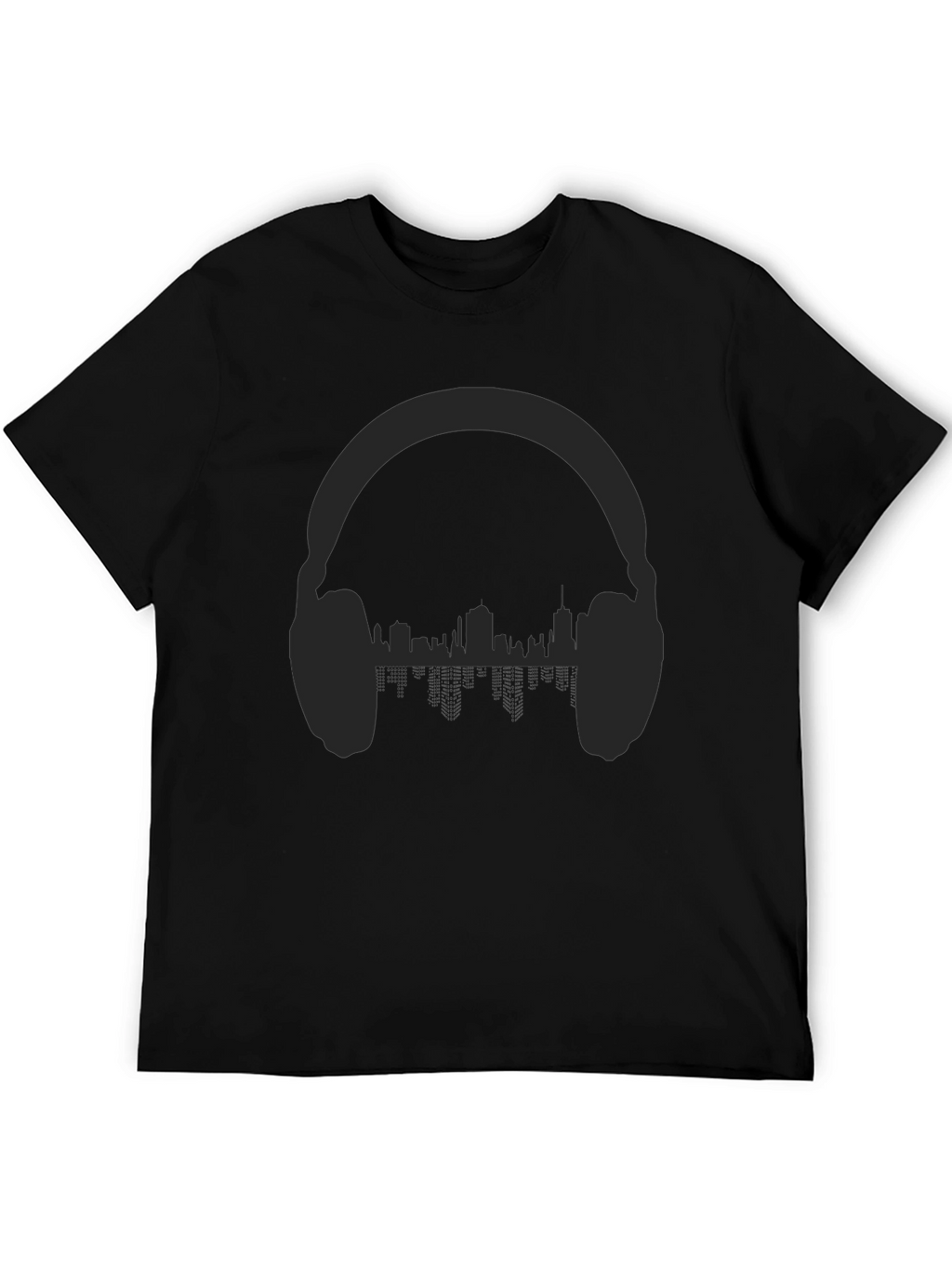 Urban Beats Tee - Headphones & Cityscape Design
