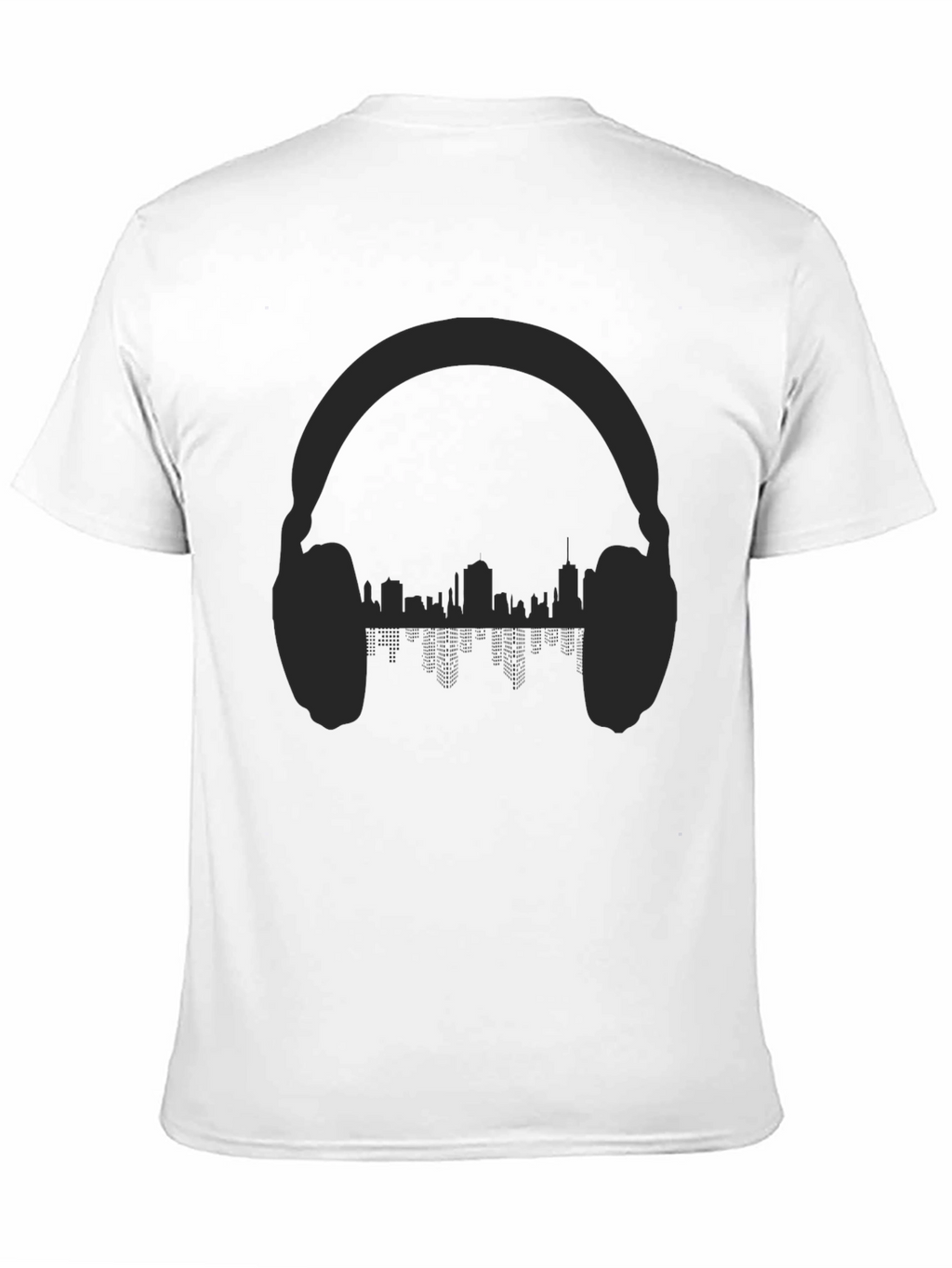 Urban Beats Tee - Headphones & Cityscape Design