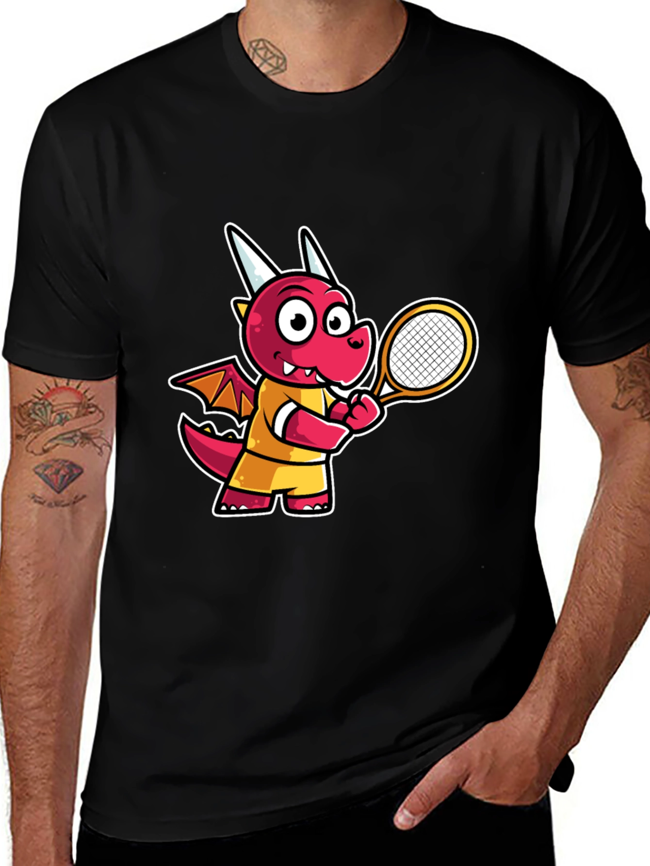 Cartoon Dragon Tennis T-Shirt
