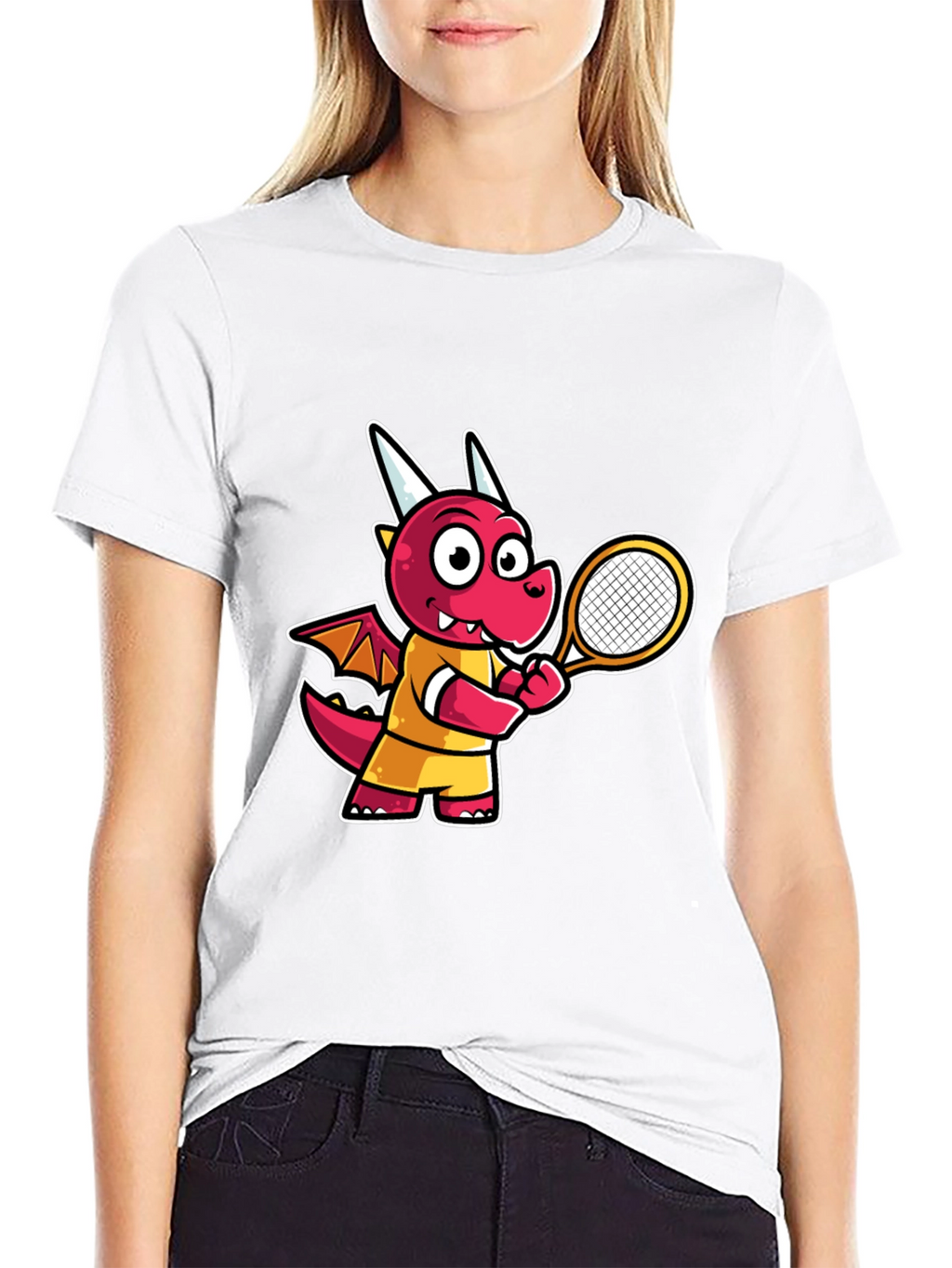 Cartoon Dragon Tennis T-Shirt