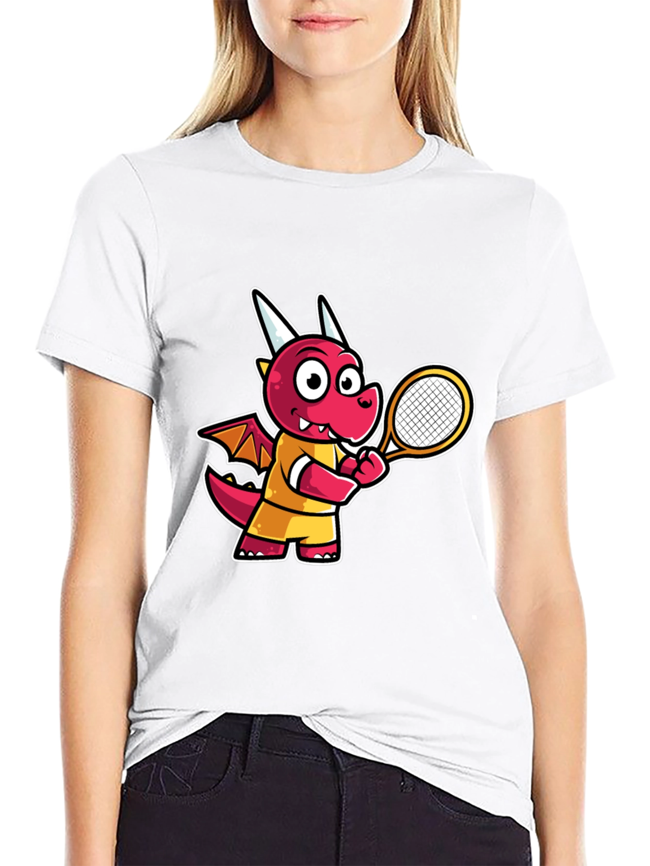 Cartoon Dragon Tennis T-Shirt