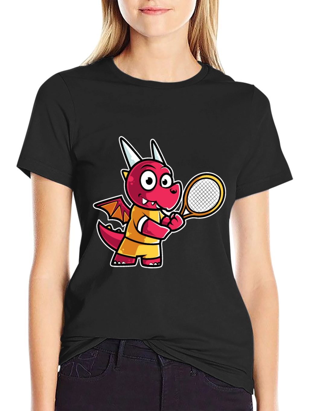 Cartoon Dragon Tennis T-Shirt