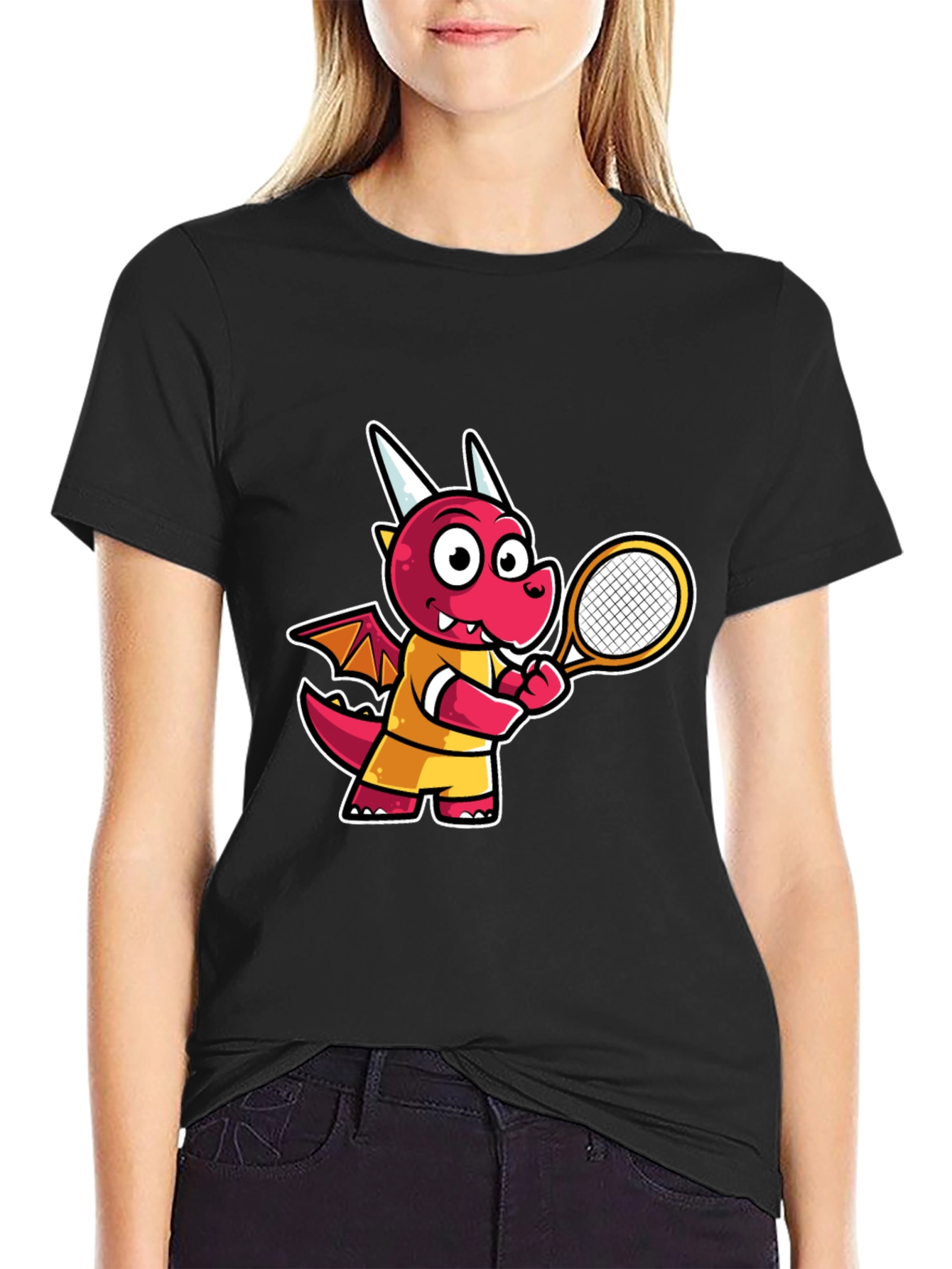 Cartoon Dragon Tennis T-Shirt