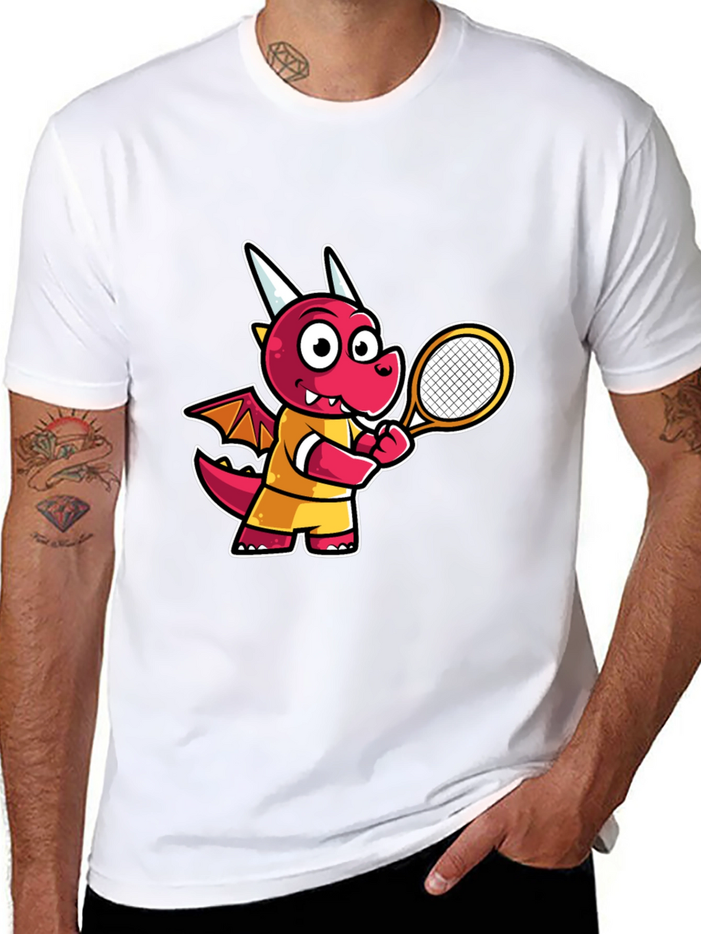 Cartoon Dragon Tennis T-Shirt