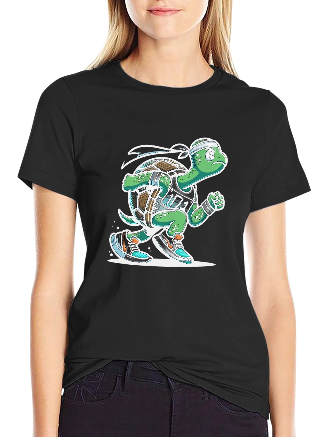 Running Turtle Graphic Tee - Black