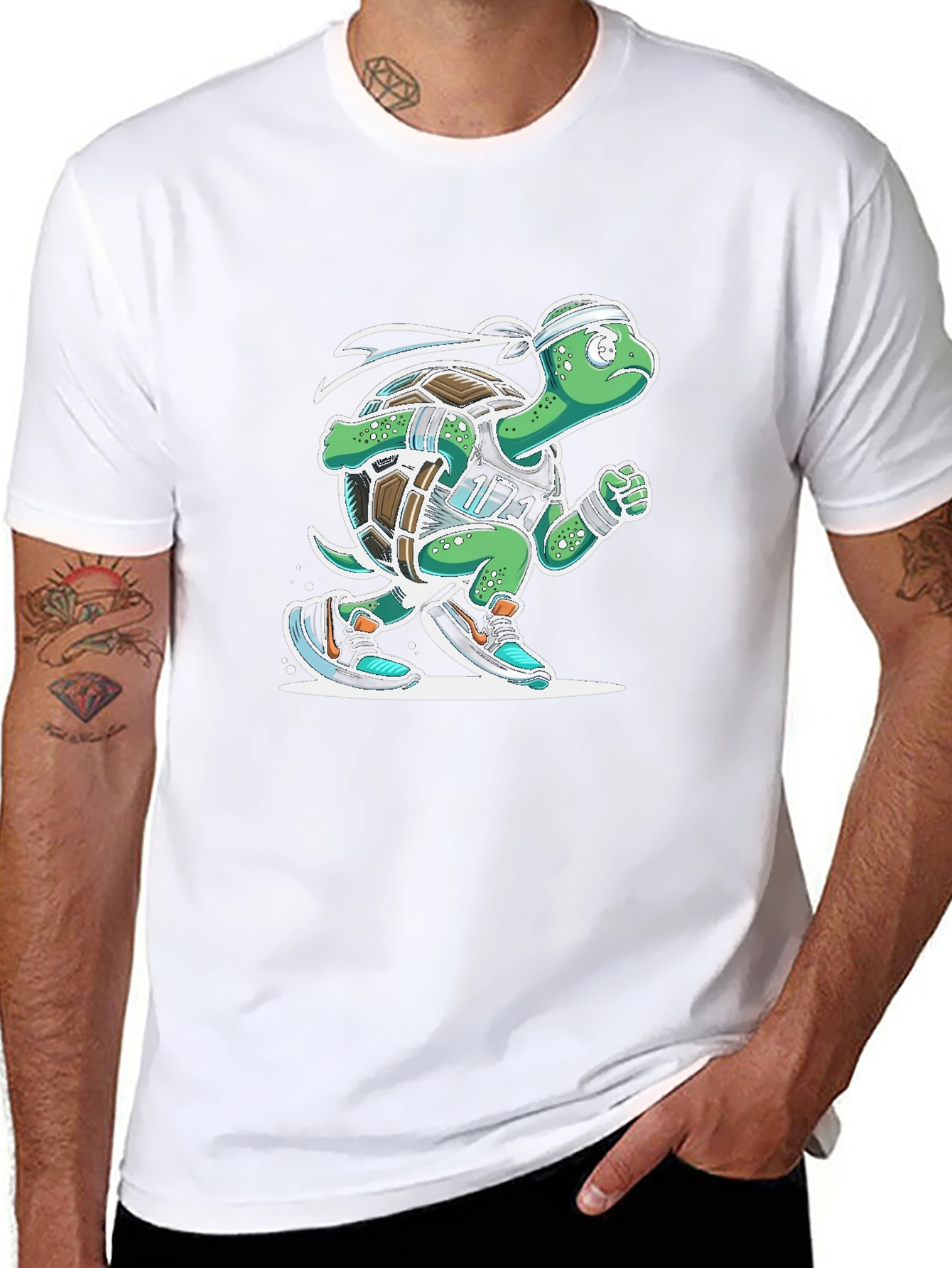 Running Turtle Graphic Tee - Black
