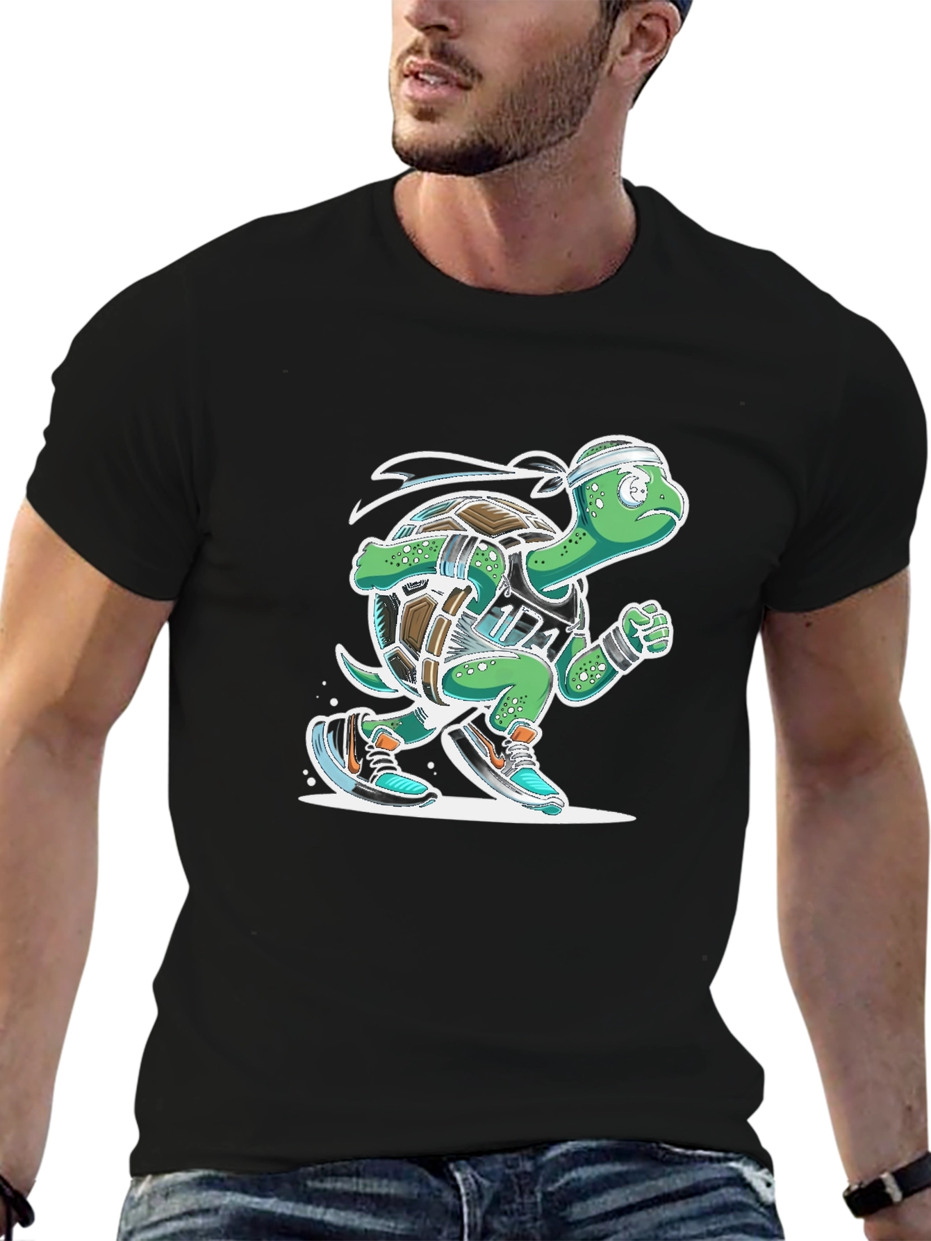 Running Turtle Graphic Tee - Black