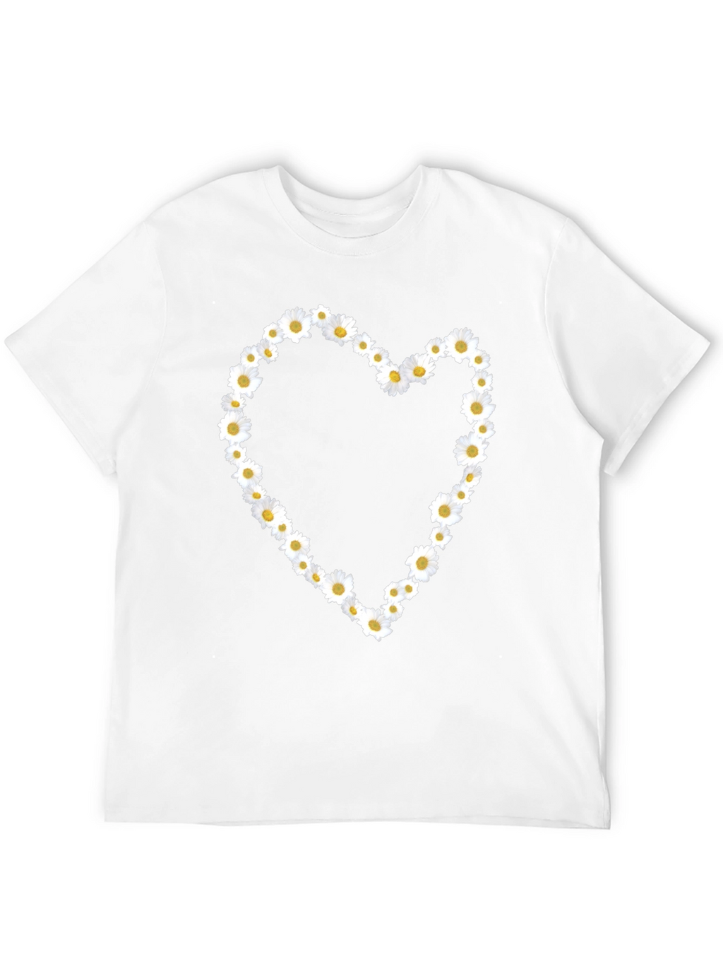 Daisy Heart Black Tee