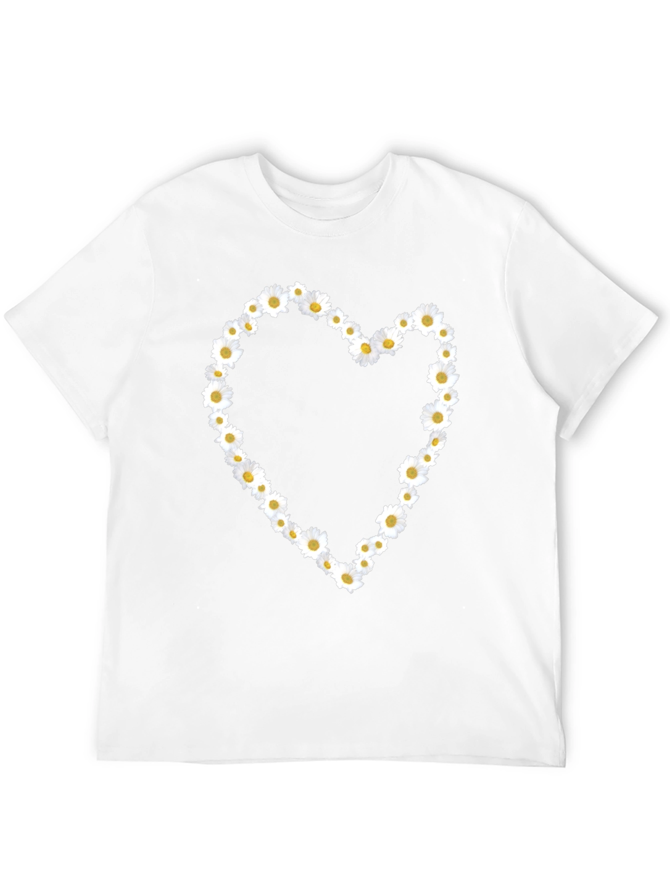Daisy Heart Black Tee