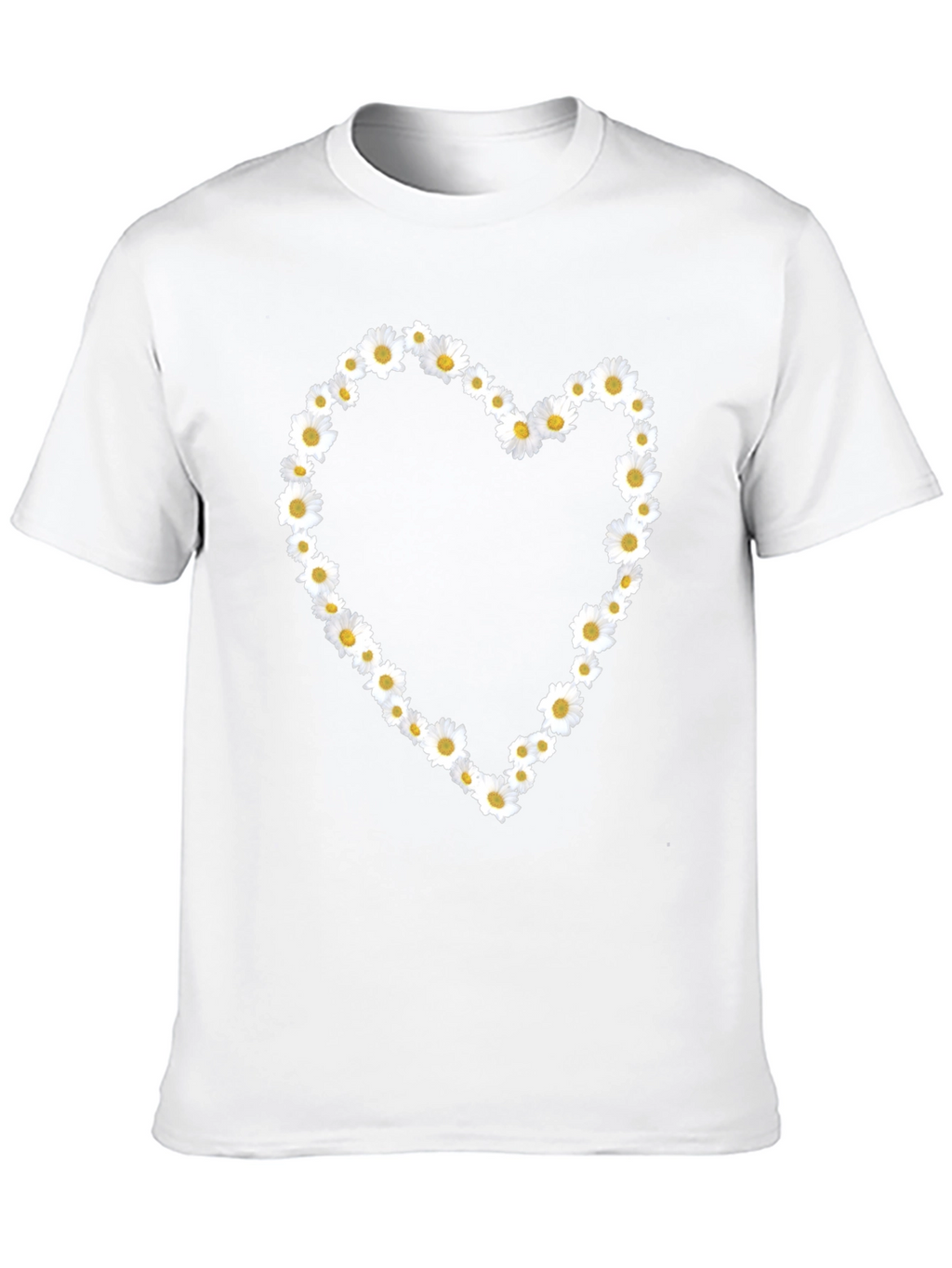 Daisy Heart Black Tee