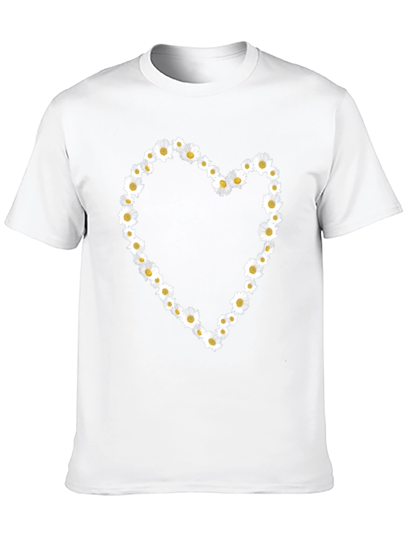 Daisy Heart Black Tee