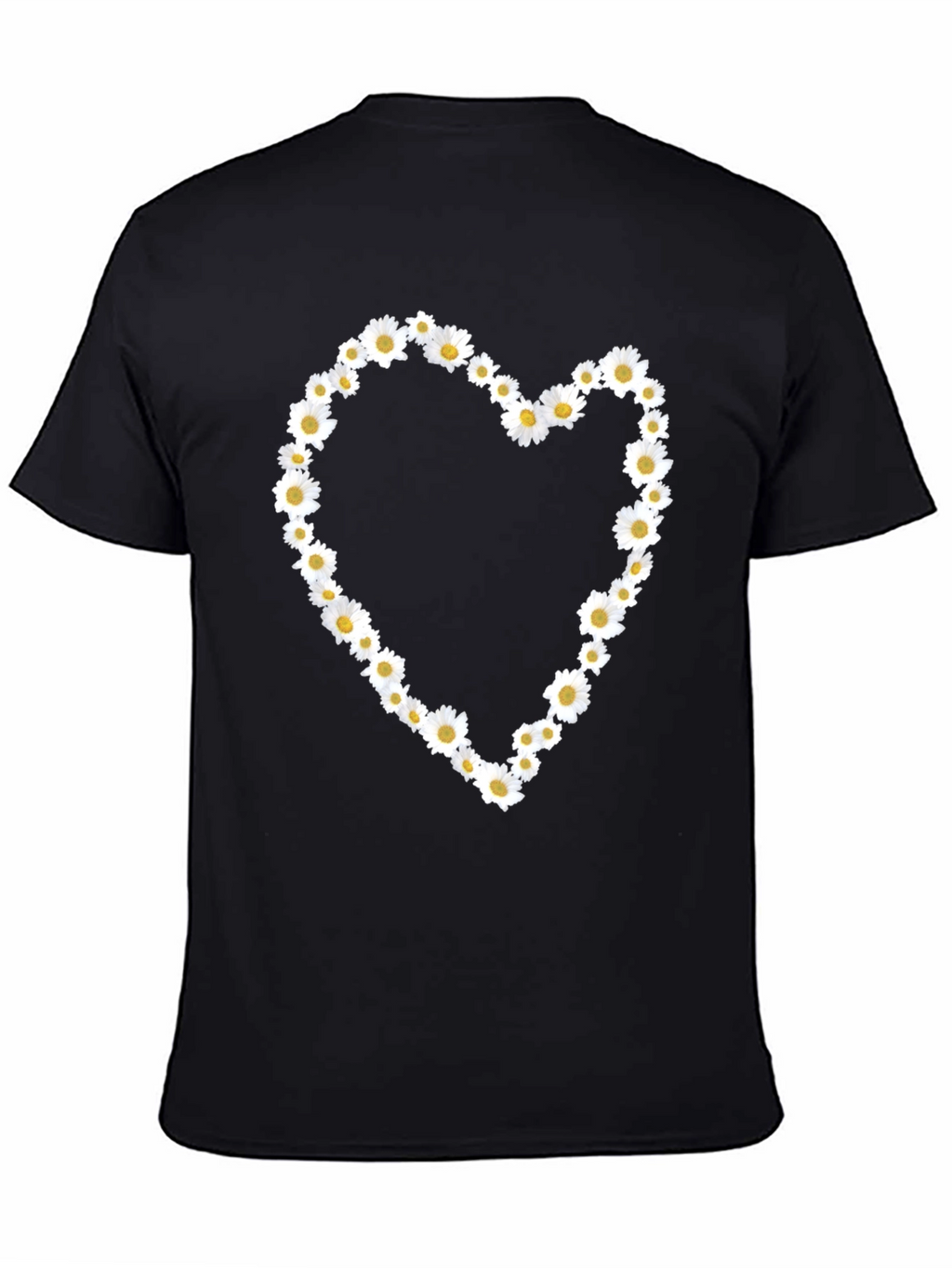 Daisy Heart Black Tee