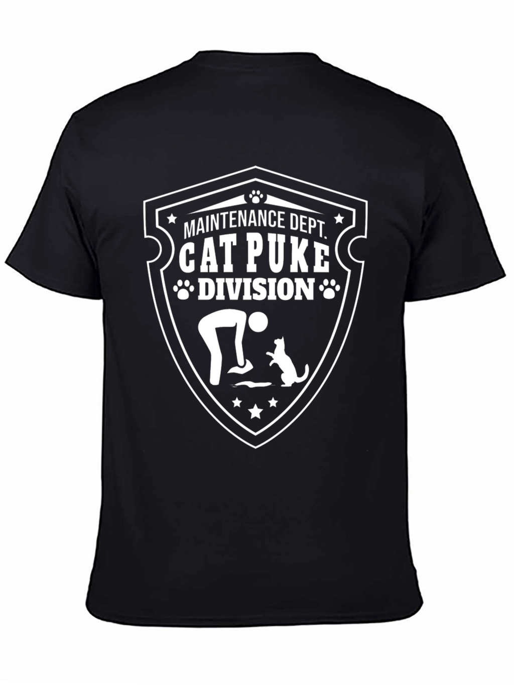 Cat Puke Division T-Shirt - Maintenance Dept Funny Tee