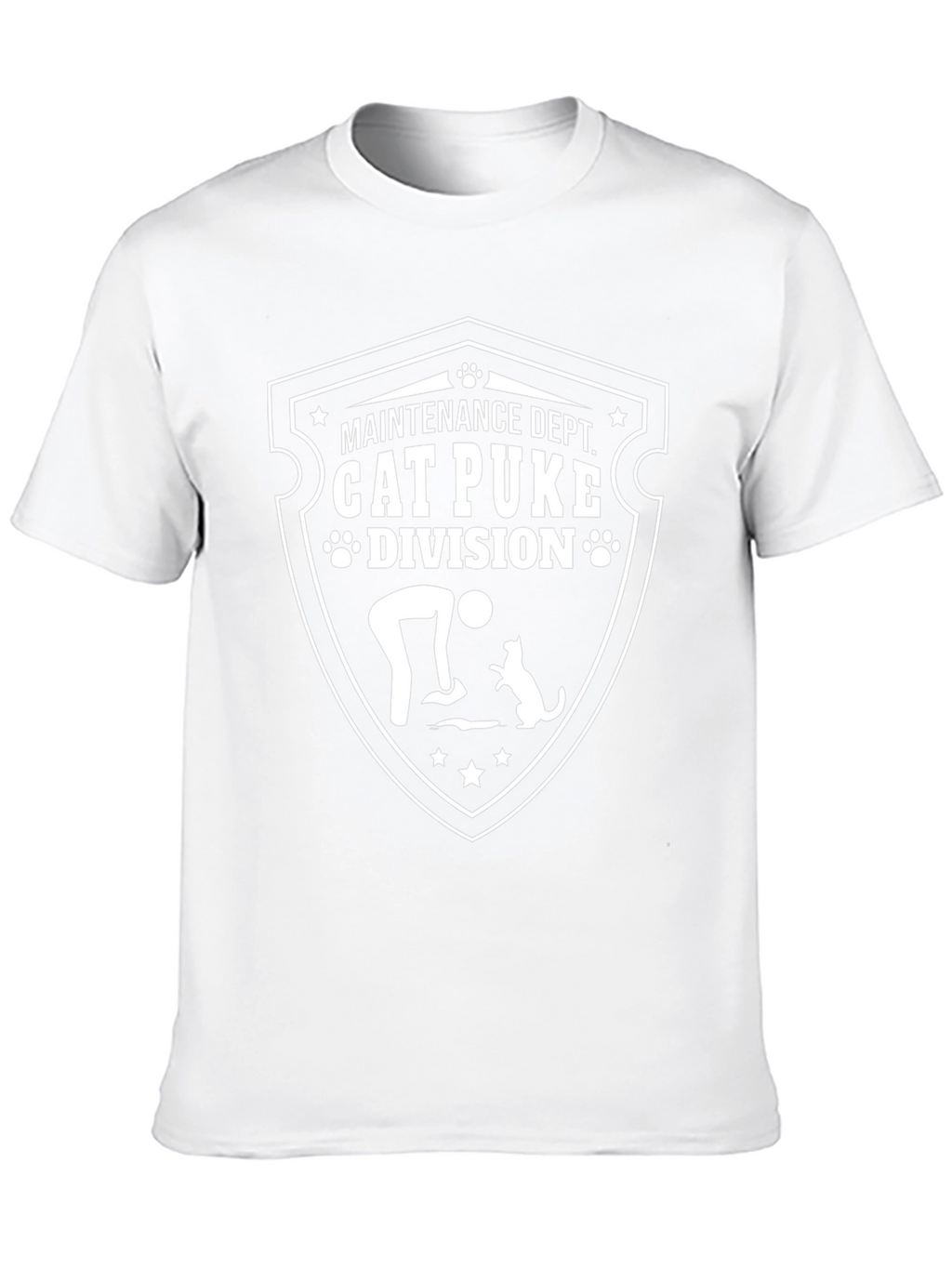 Cat Puke Division T-Shirt - Maintenance Dept Funny Tee