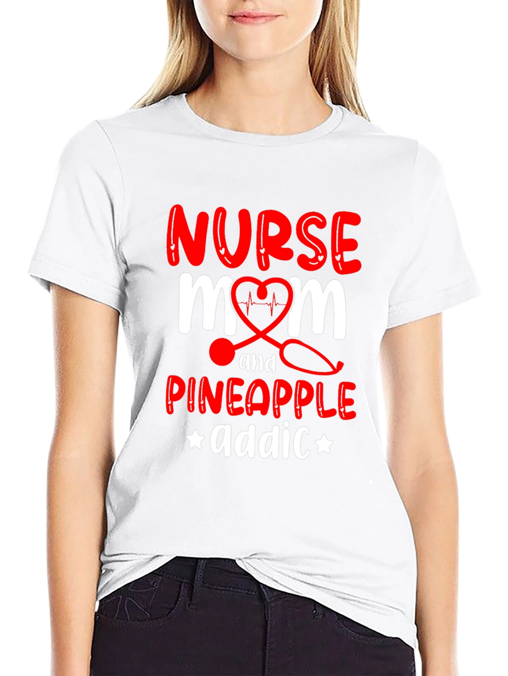 Nurse Mom Pineapple Addict Graphic Tee