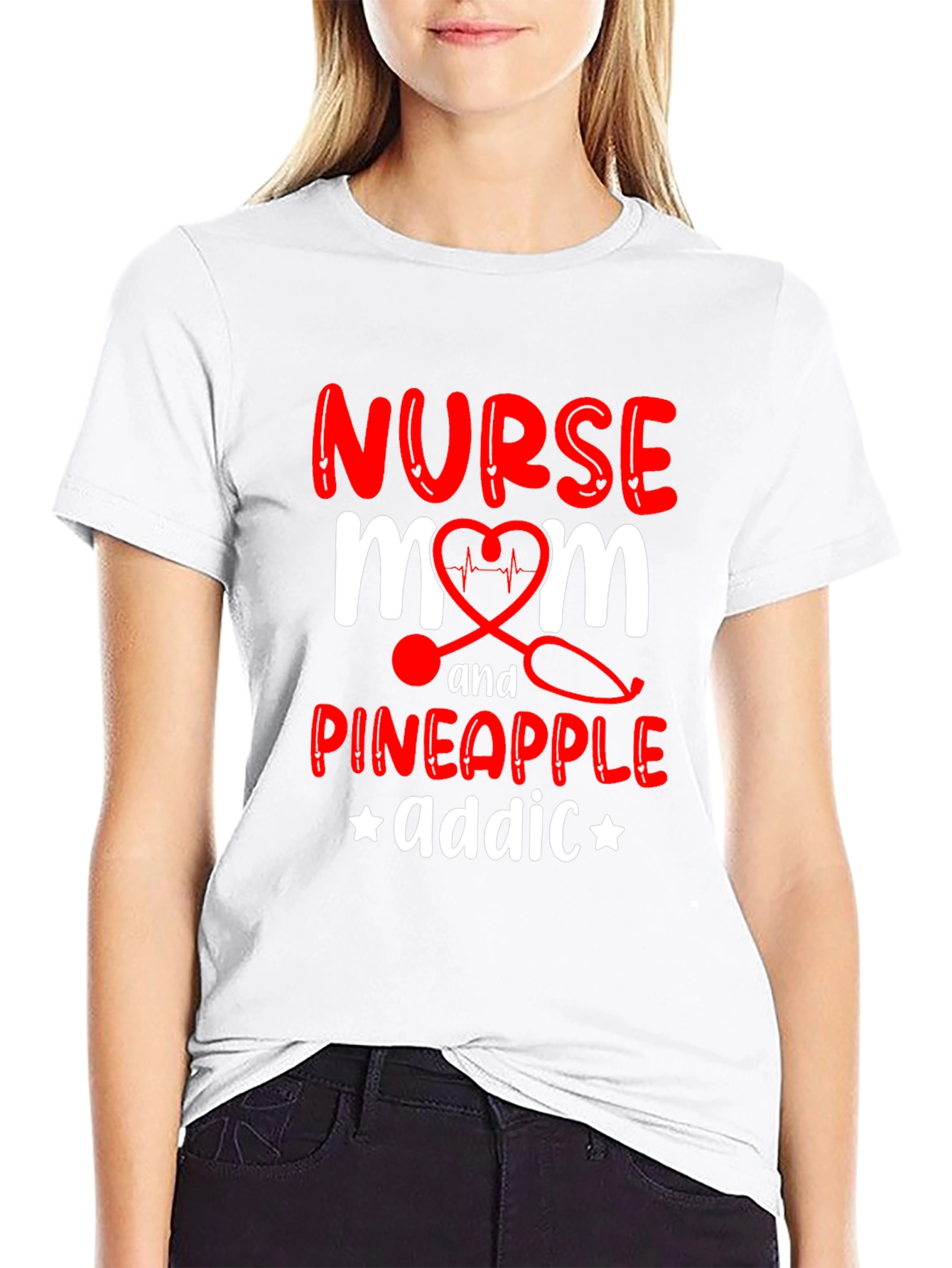 Nurse Mom Pineapple Addict Graphic Tee