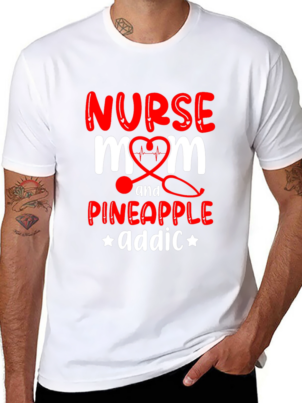 Nurse Mom Pineapple Addict Graphic Tee