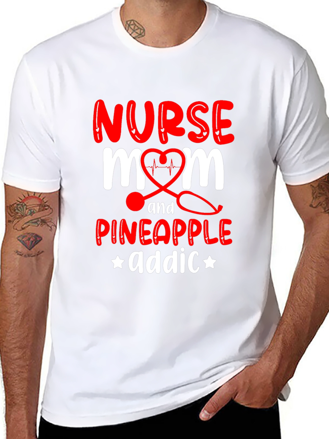 Nurse Mom Pineapple Addict Graphic Tee