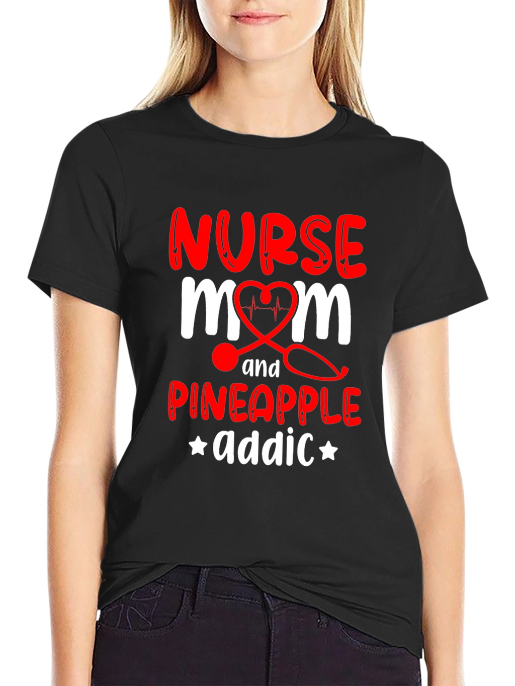 Nurse Mom Pineapple Addict Graphic Tee