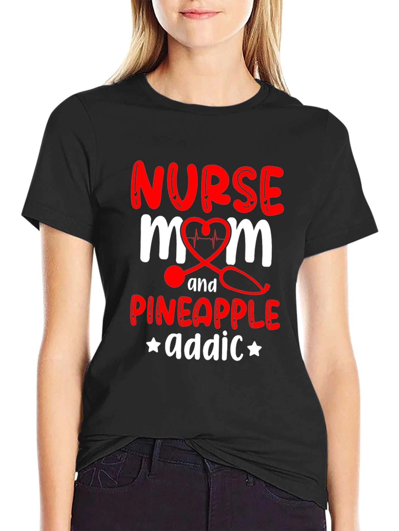 Nurse Mom Pineapple Addict Graphic Tee