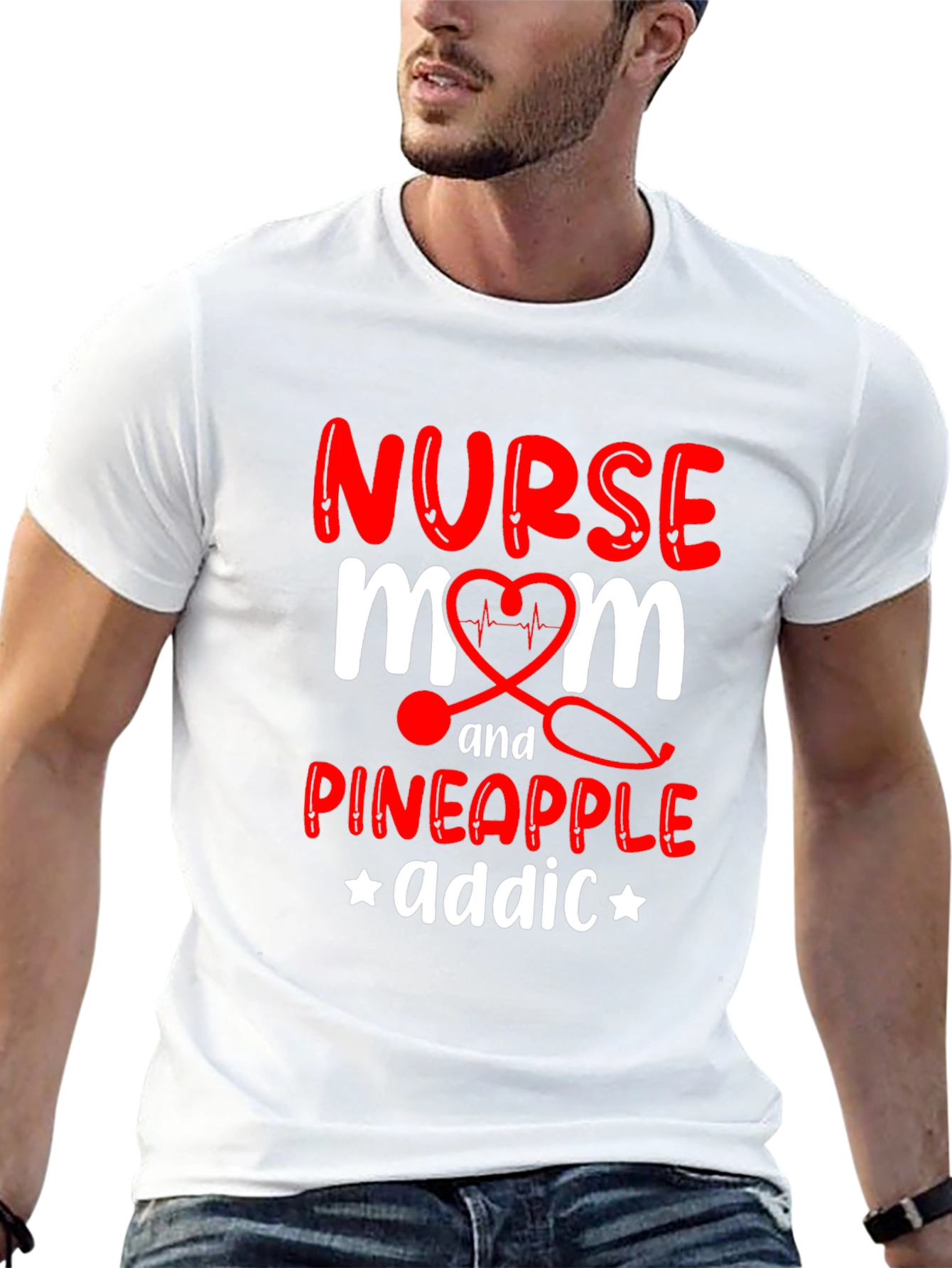 Nurse Mom Pineapple Addict Graphic Tee