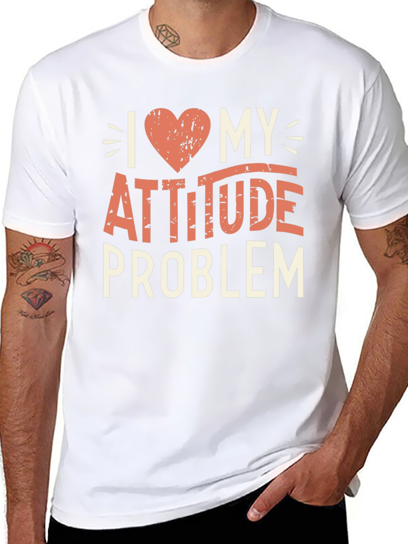 I Heart My Attitude Problem Black Graphic Tee