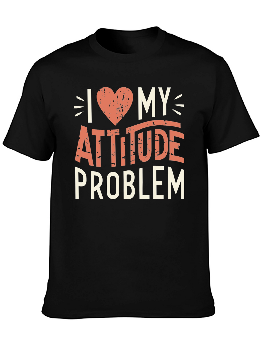 I Heart My Attitude Problem Black Graphic Tee