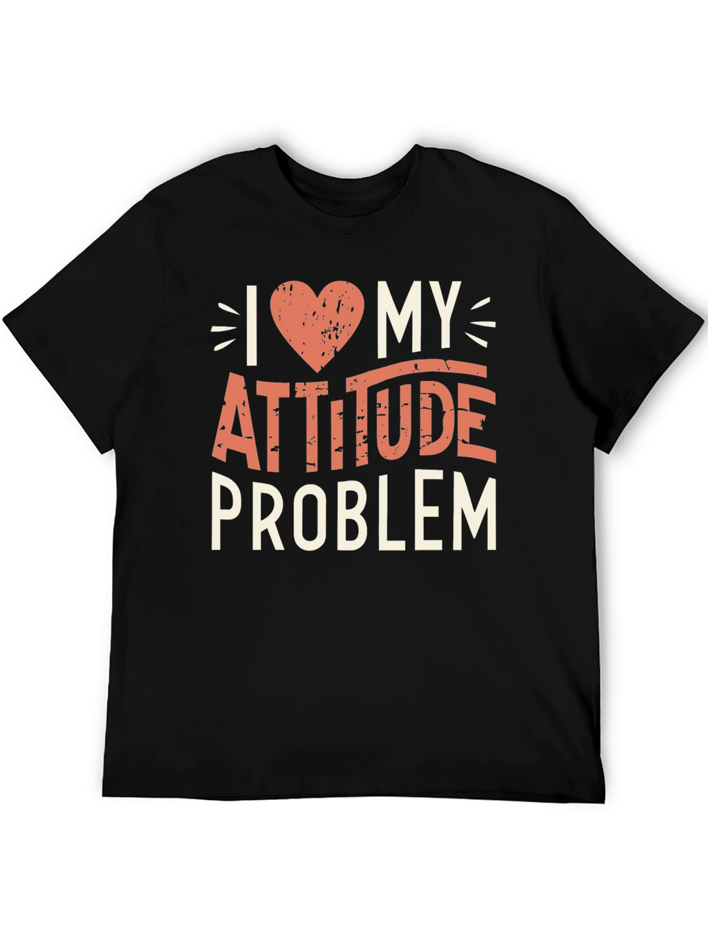 I Heart My Attitude Problem Black Graphic Tee
