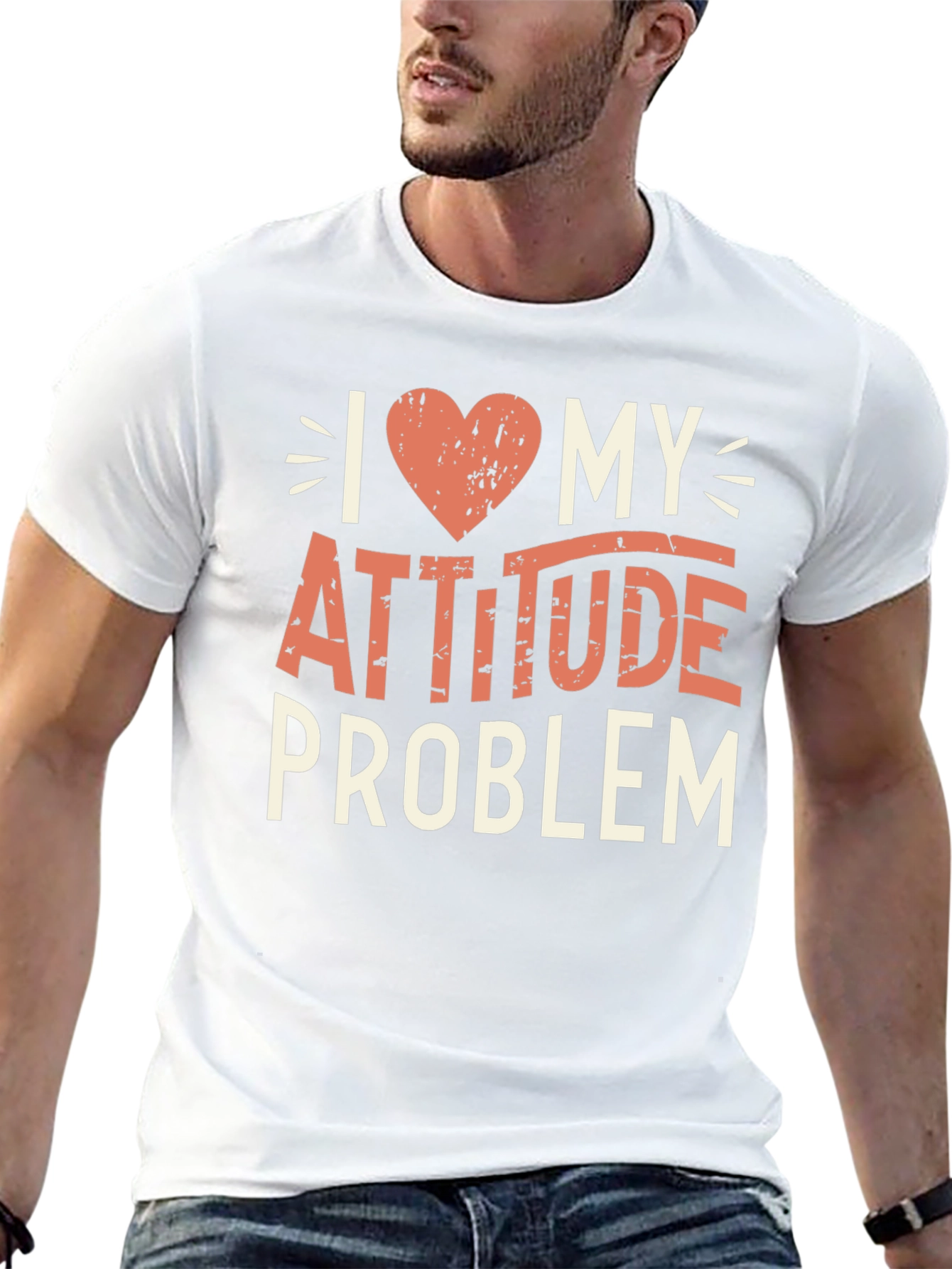 I Heart My Attitude Problem Black Graphic Tee